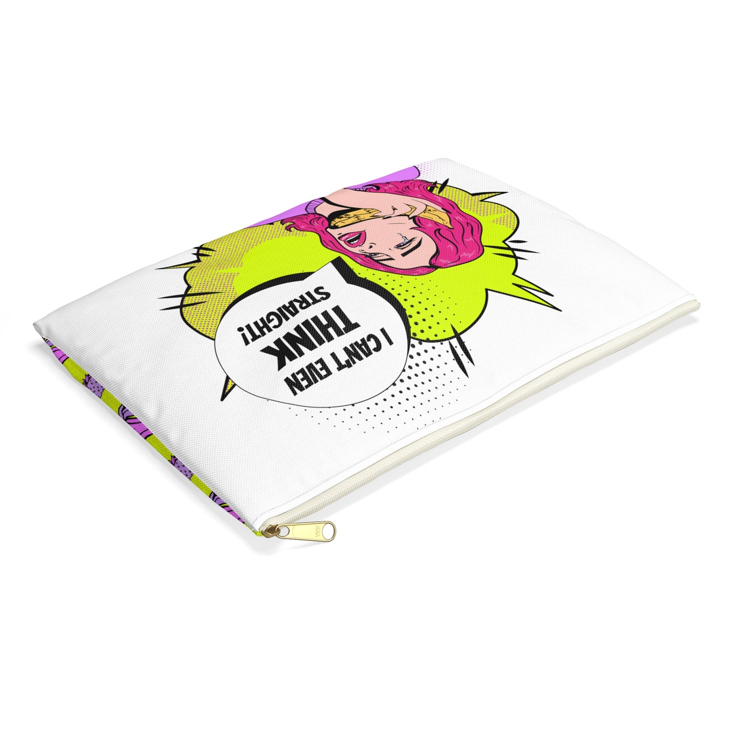Zipper Pouch - 'I Can't Even Think Straight' Pop Art Pride LGBTQ+ Theme