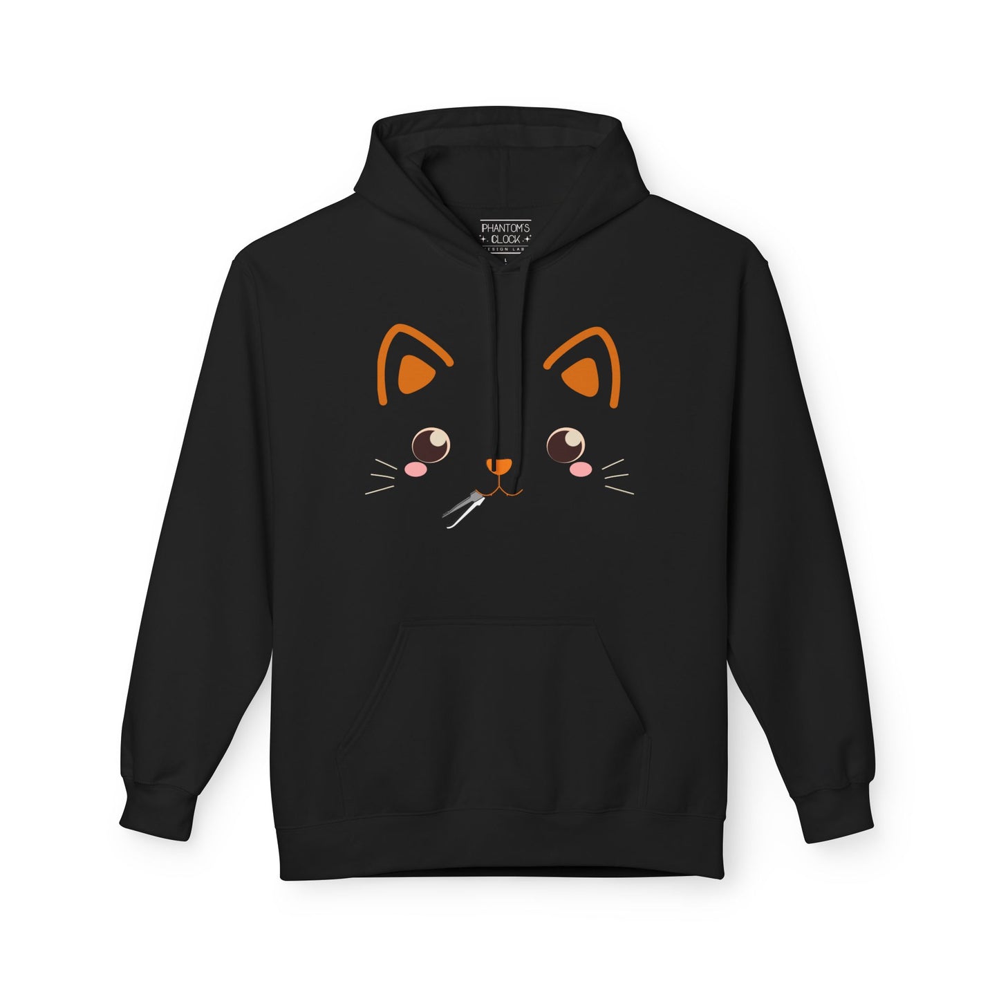 Kawaii Guilty Taco Cat - Front and Back Design Graphic Hoodie | Unisex Midweight Softstyle Fleece