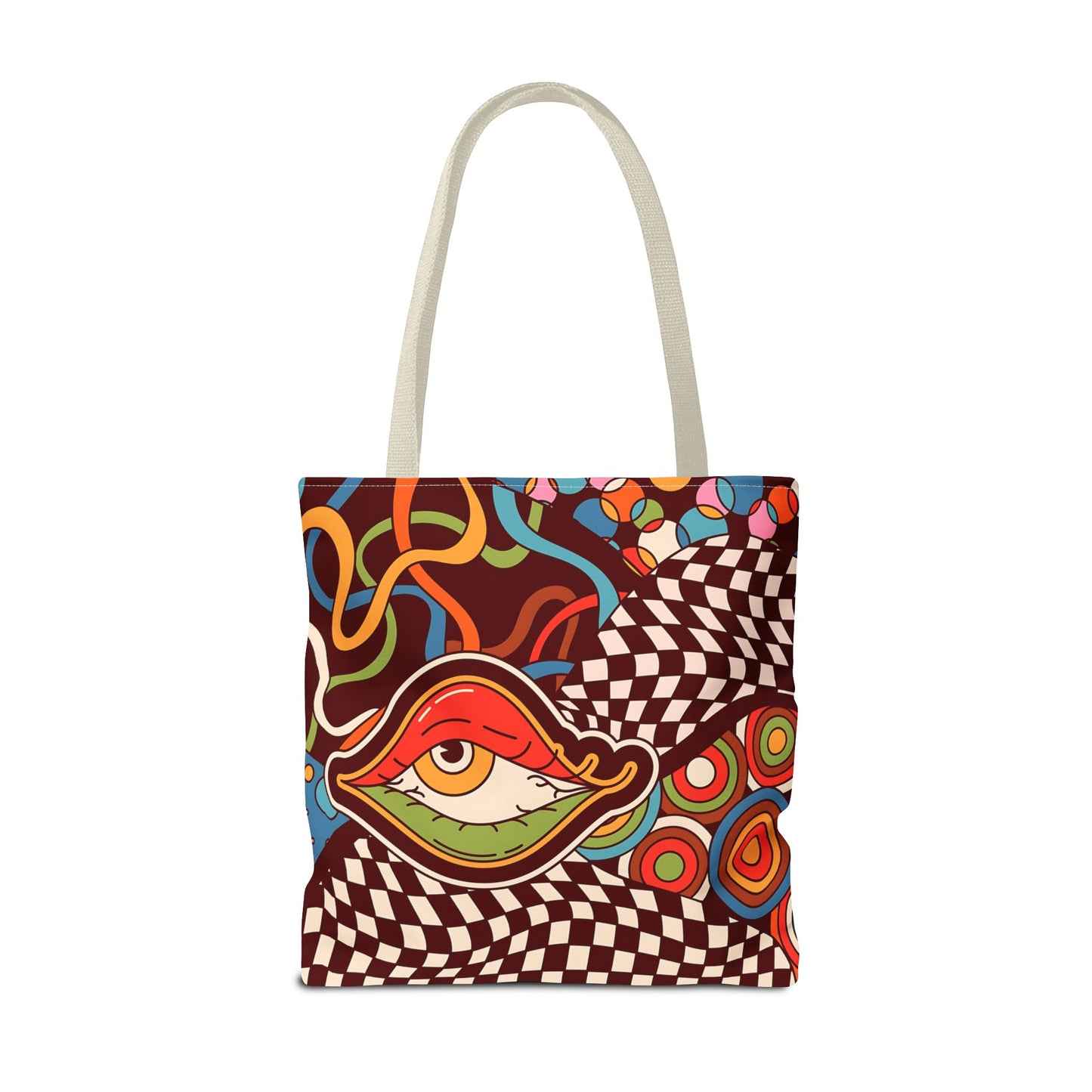 Canvas Tote - Emotional Baggage Trippy Checkerboard Design