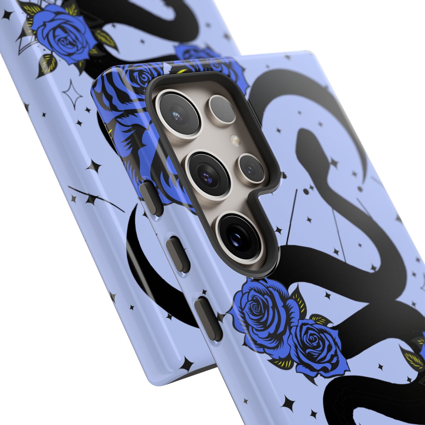 Blue Rose Crescent Moon Snake Samsung Galaxy Case for Android Devices
