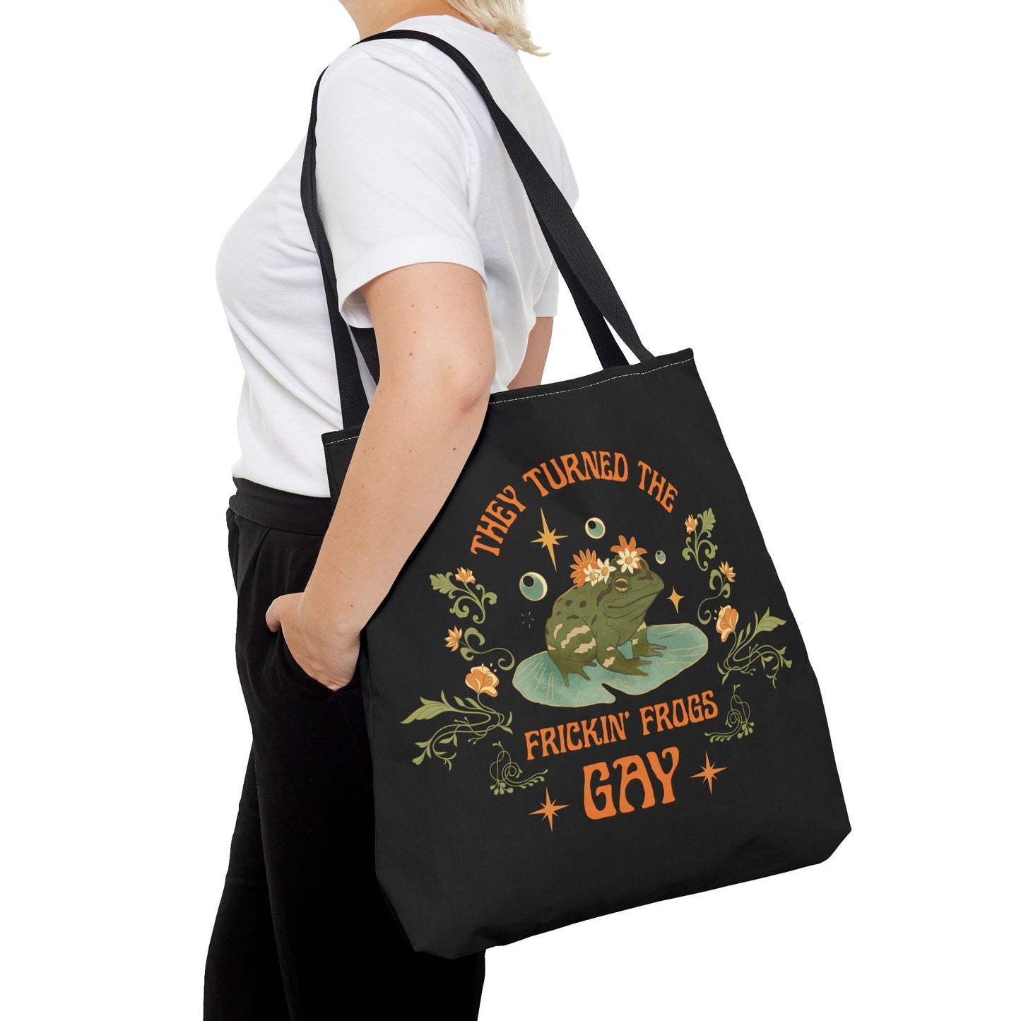 Canvas Tote - Art Nouveau Design - 'They Turned the Fricking Frogs Gay'