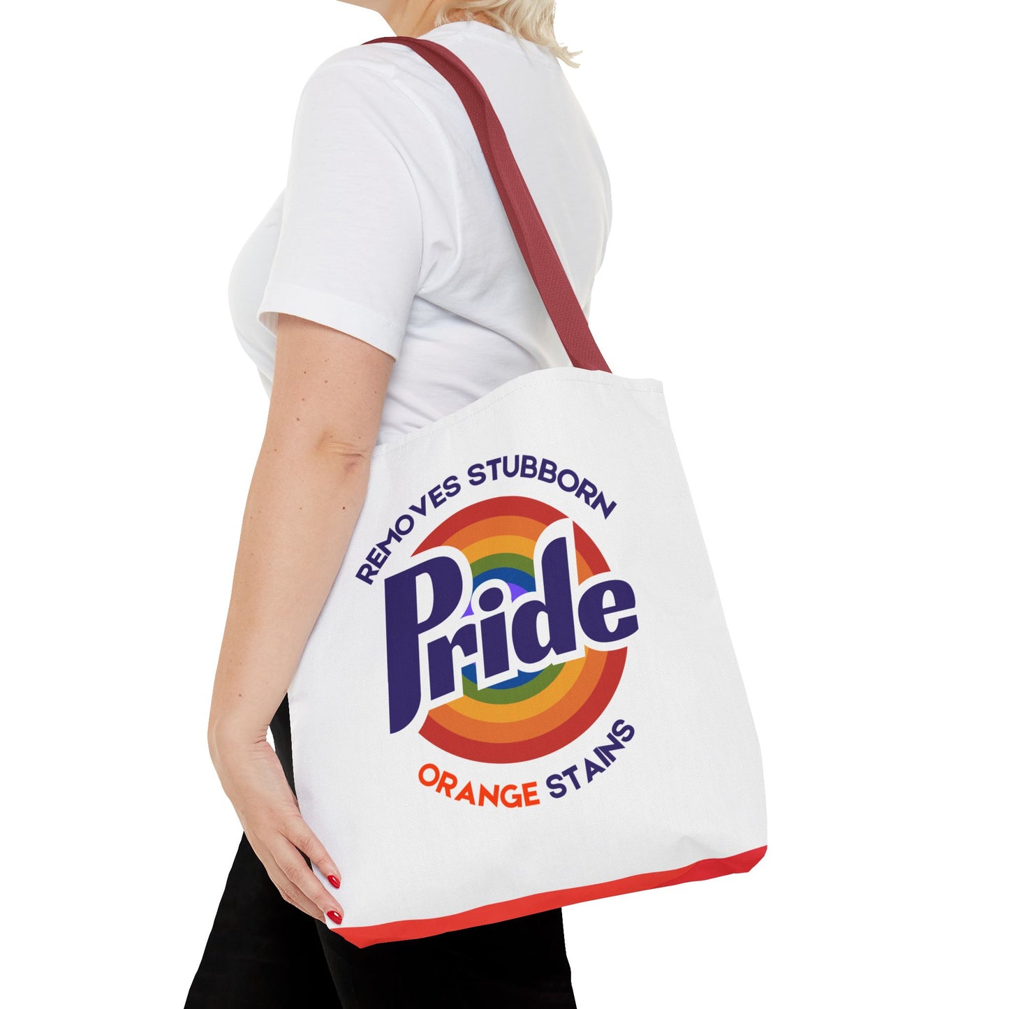 Canvas Tote - Pride Gets Rid of Stubborn Orange Stains Rainbow Design