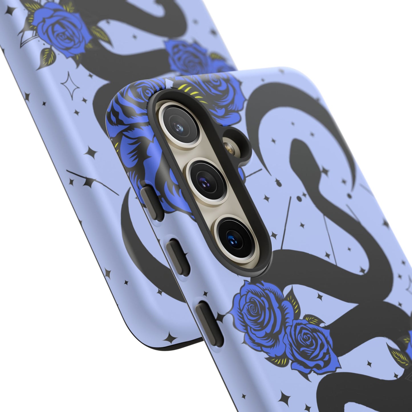 Blue Rose Crescent Moon Snake Samsung Galaxy Case for Android Devices