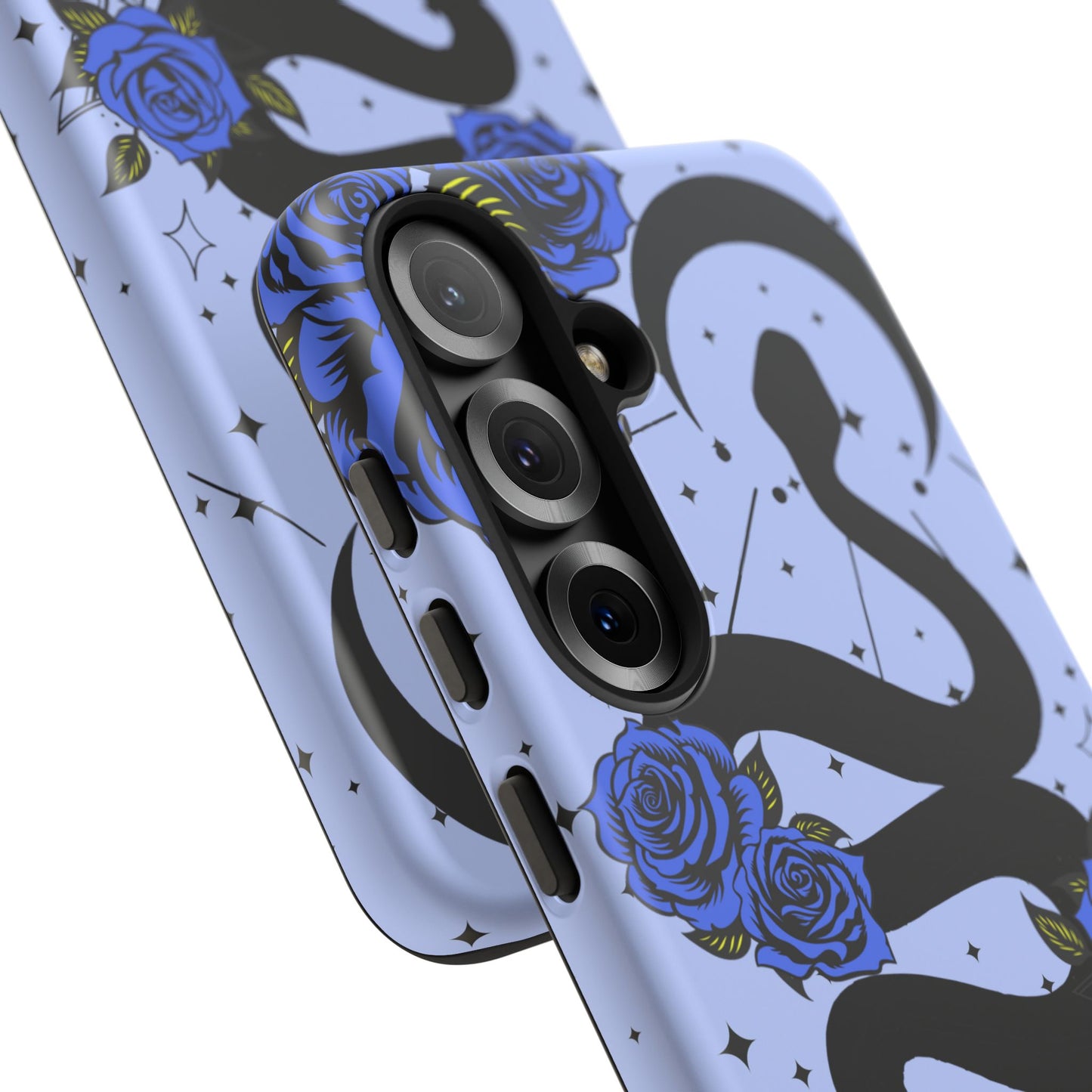 Blue Rose Crescent Moon Snake Samsung Galaxy Case for Android Devices