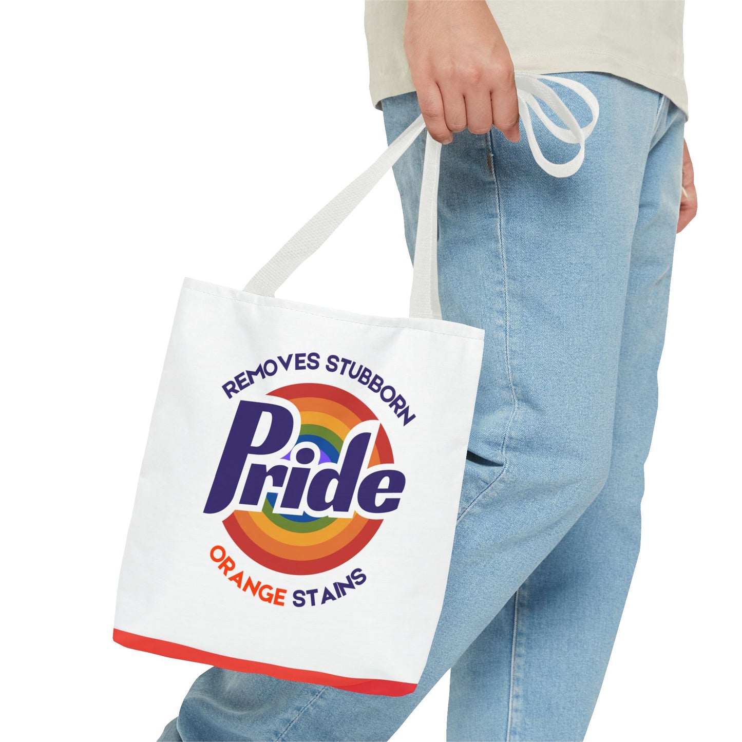 Canvas Tote - Pride Gets Rid of Stubborn Orange Stains Rainbow Design