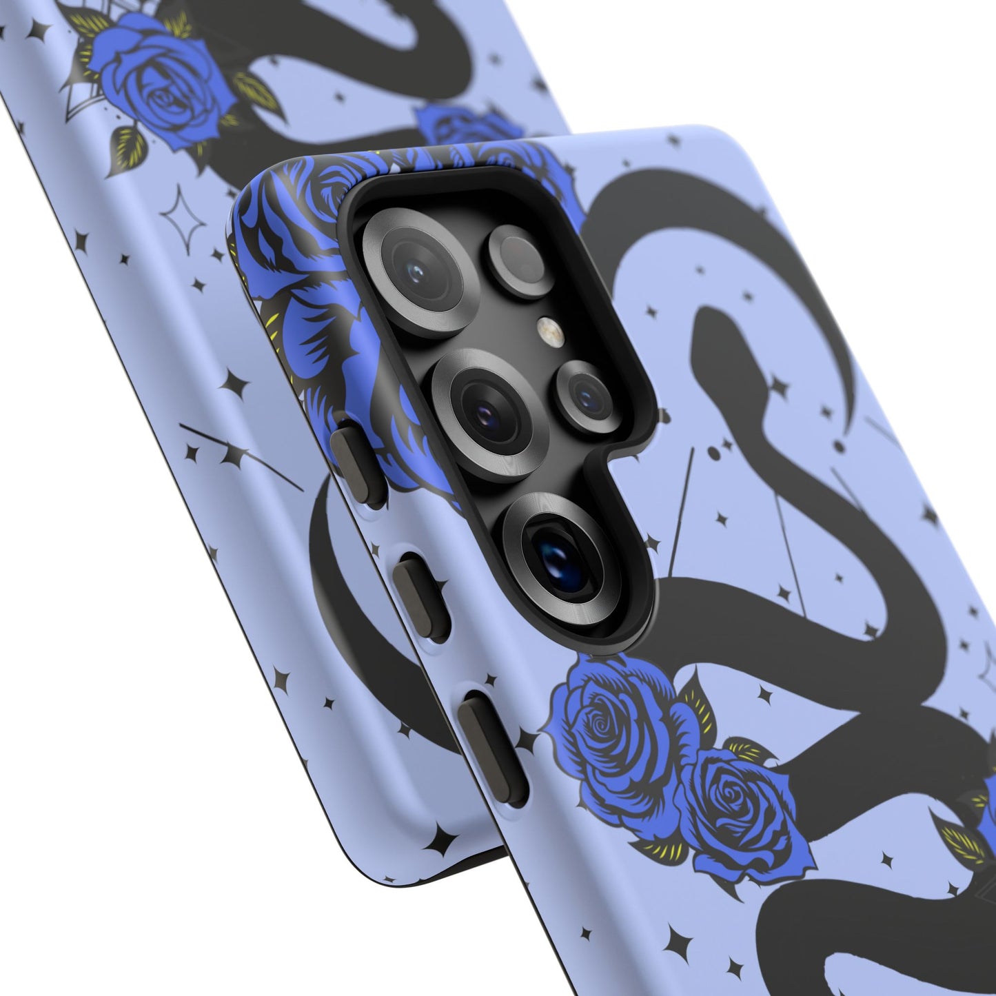 Blue Rose Crescent Moon Snake Samsung Galaxy Case for Android Devices