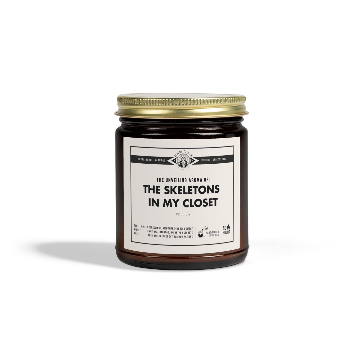 Skeletons in My Closet | Scented Coconut Apricot Wax Candle 9oz