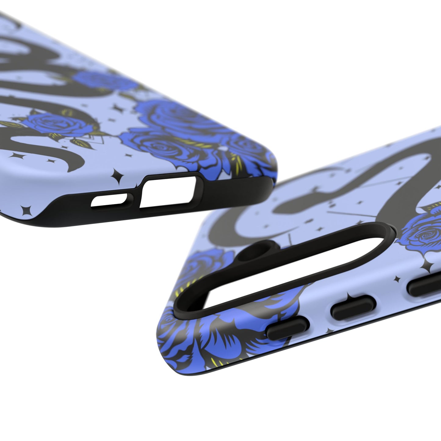 Blue Rose Crescent Moon Snake Samsung Galaxy Case for Android Devices