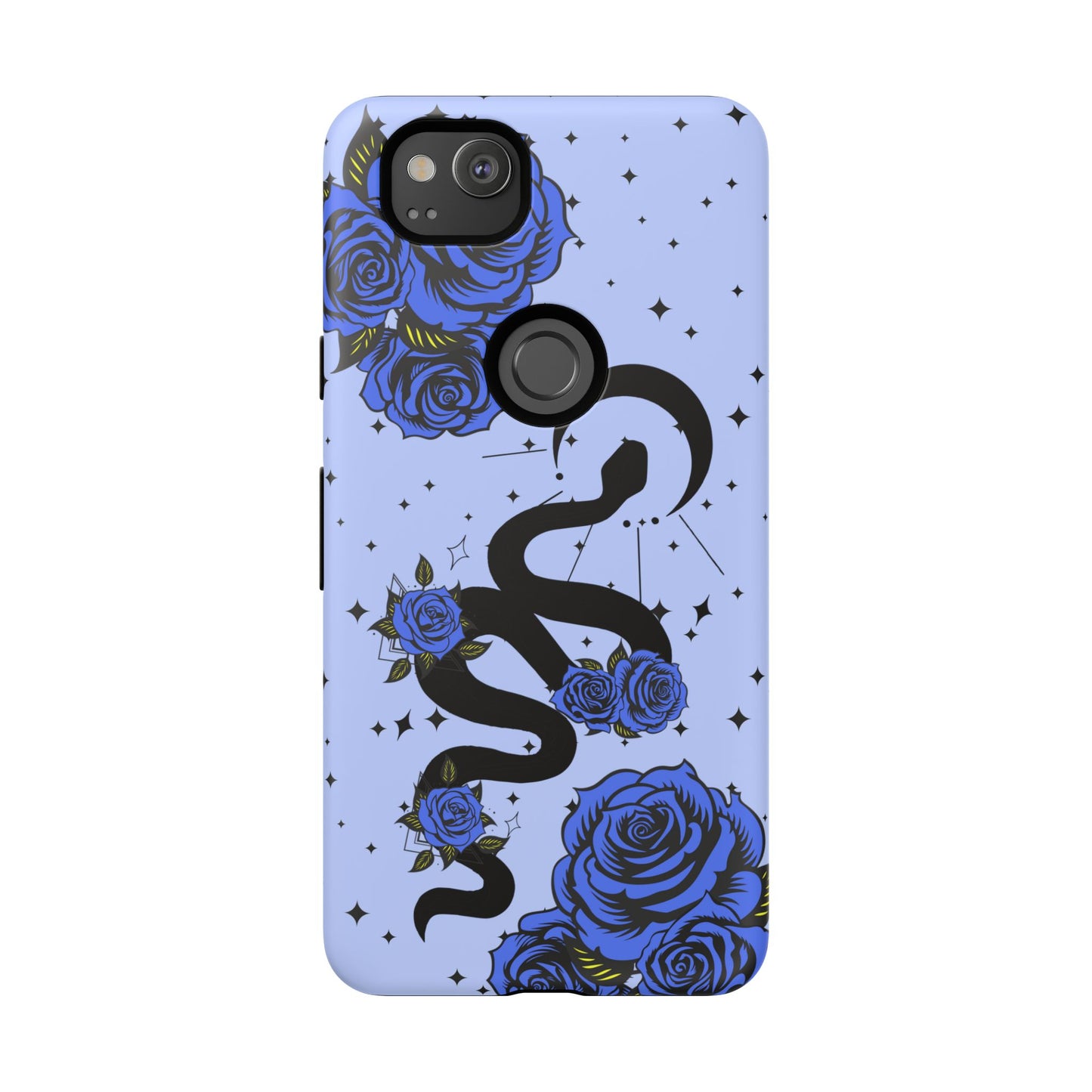 Blue Rose Crescent Moon Snake Google Pixel Phone Case for Android Devices