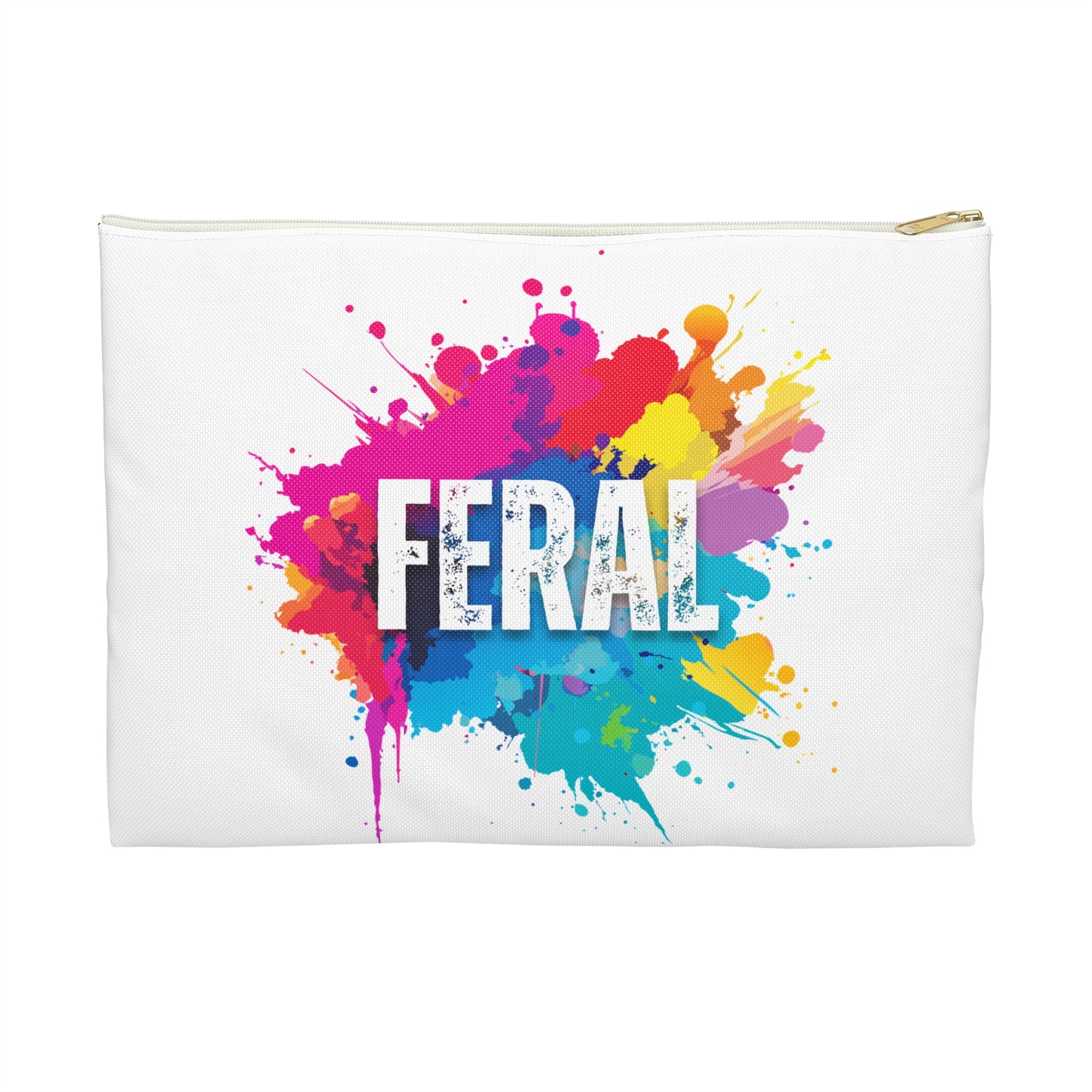 Zipper Pouch - 'Feral' Multicolor Paint Spatter Design
