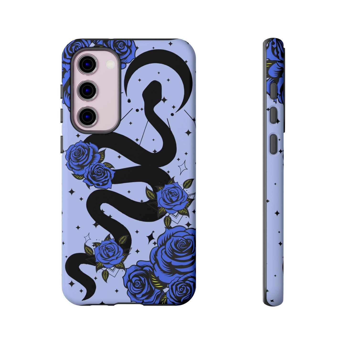 Blue Rose Crescent Moon Snake Samsung Galaxy Case for Android Devices