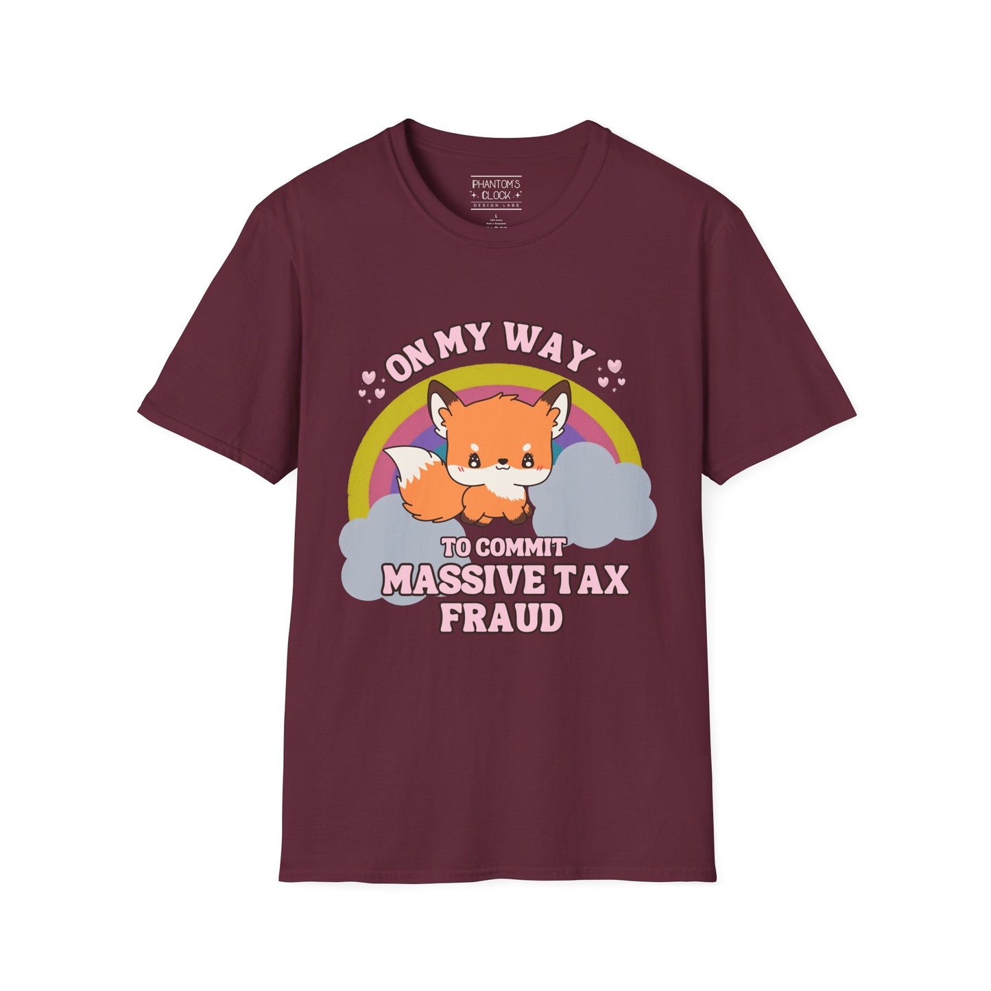 Kawaii Sly Fox Funny Graphic Tee | Unisex Softstyle T-Shirt