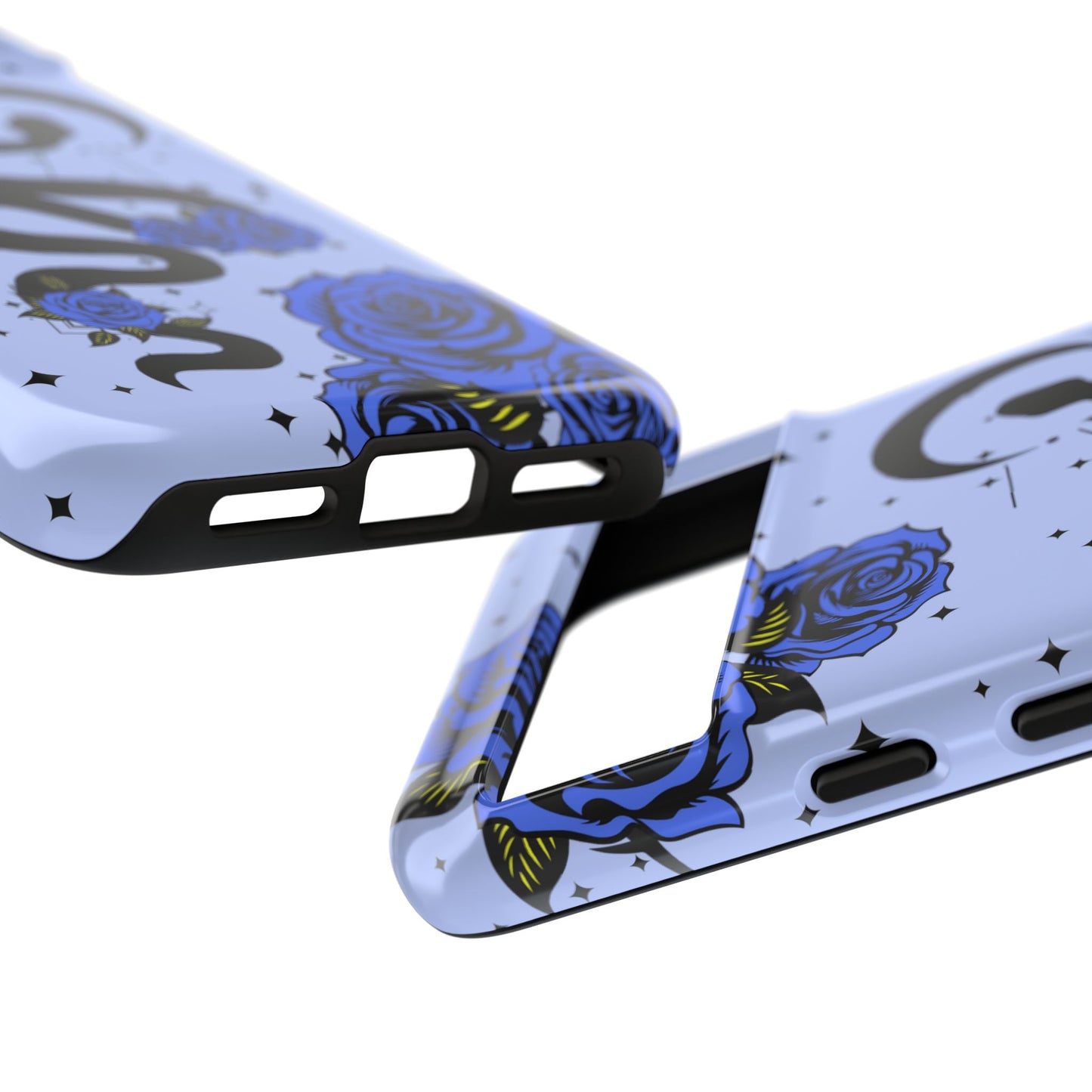Blue Rose Crescent Moon Snake Google Pixel Phone Case for Android Devices