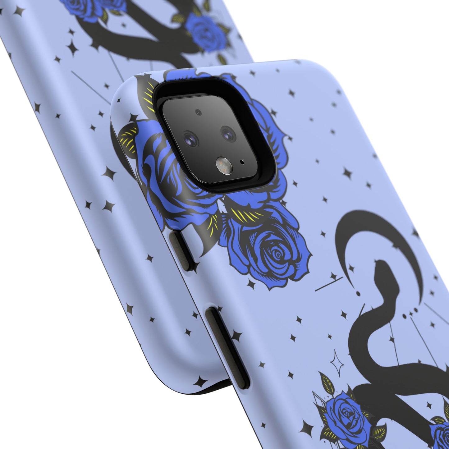 Blue Rose Crescent Moon Snake Google Pixel Phone Case for Android Devices