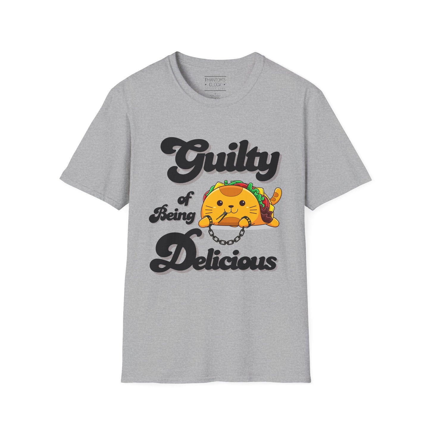 Kawaii Guilty Taco Cat Funny Graphic Tee | Unisex Softstyle T-Shirt