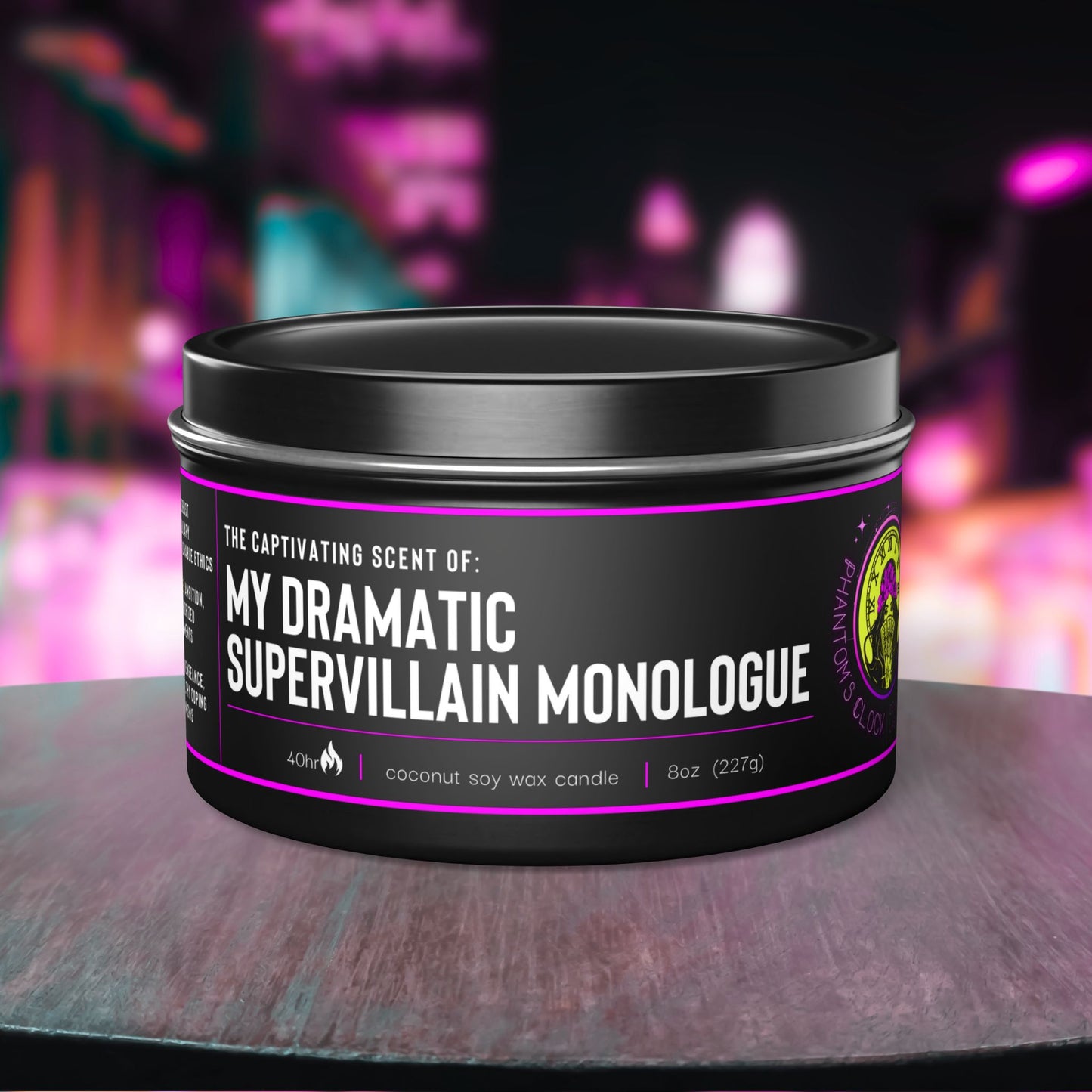 My Dramatic Supervillain Monologue | Aromatherapy Tin Candles 8oz