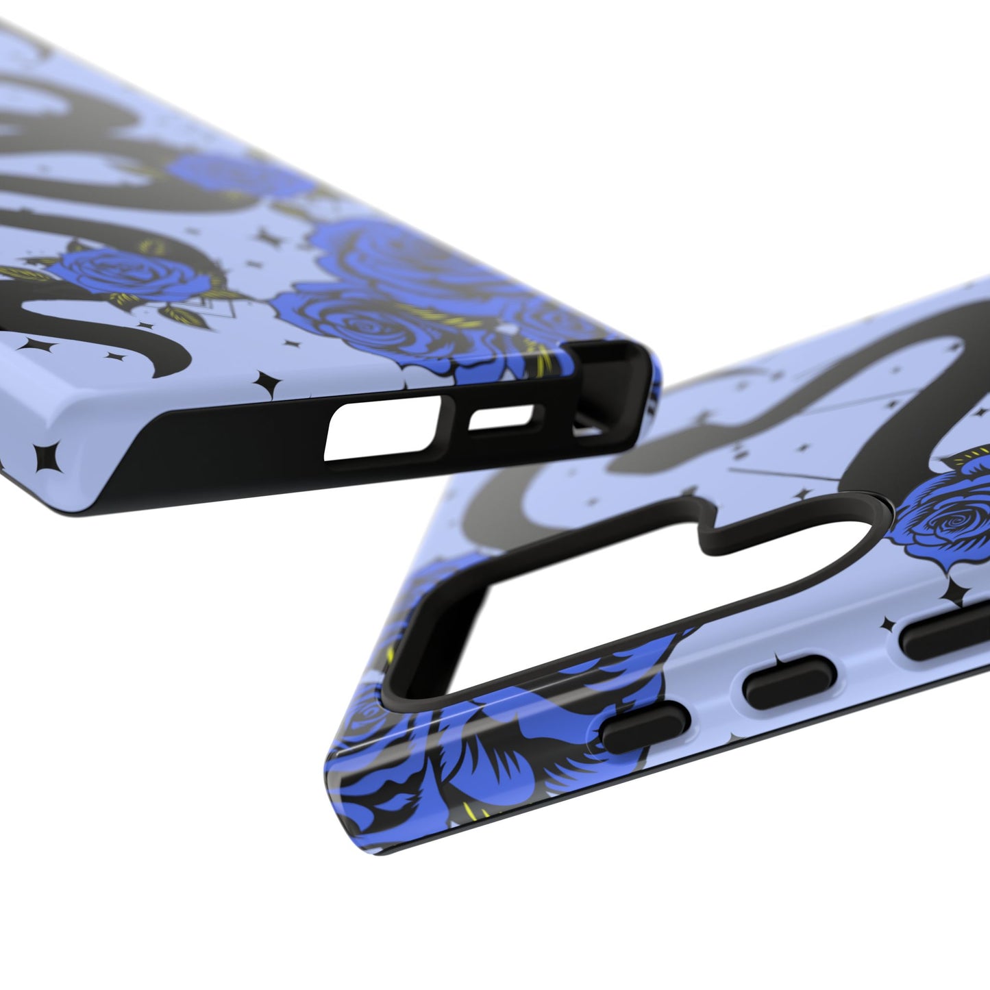 Blue Rose Crescent Moon Snake Samsung Galaxy Case for Android Devices