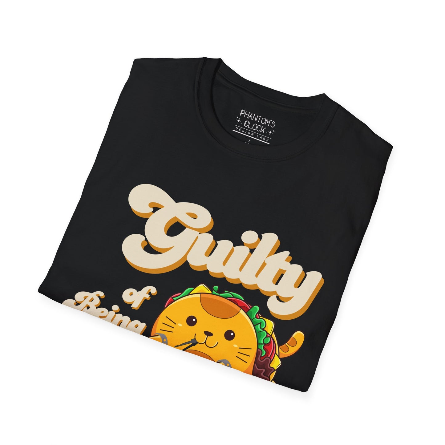 Kawaii Guilty Taco Cat Funny Graphic Tee | Unisex Softstyle T-Shirt