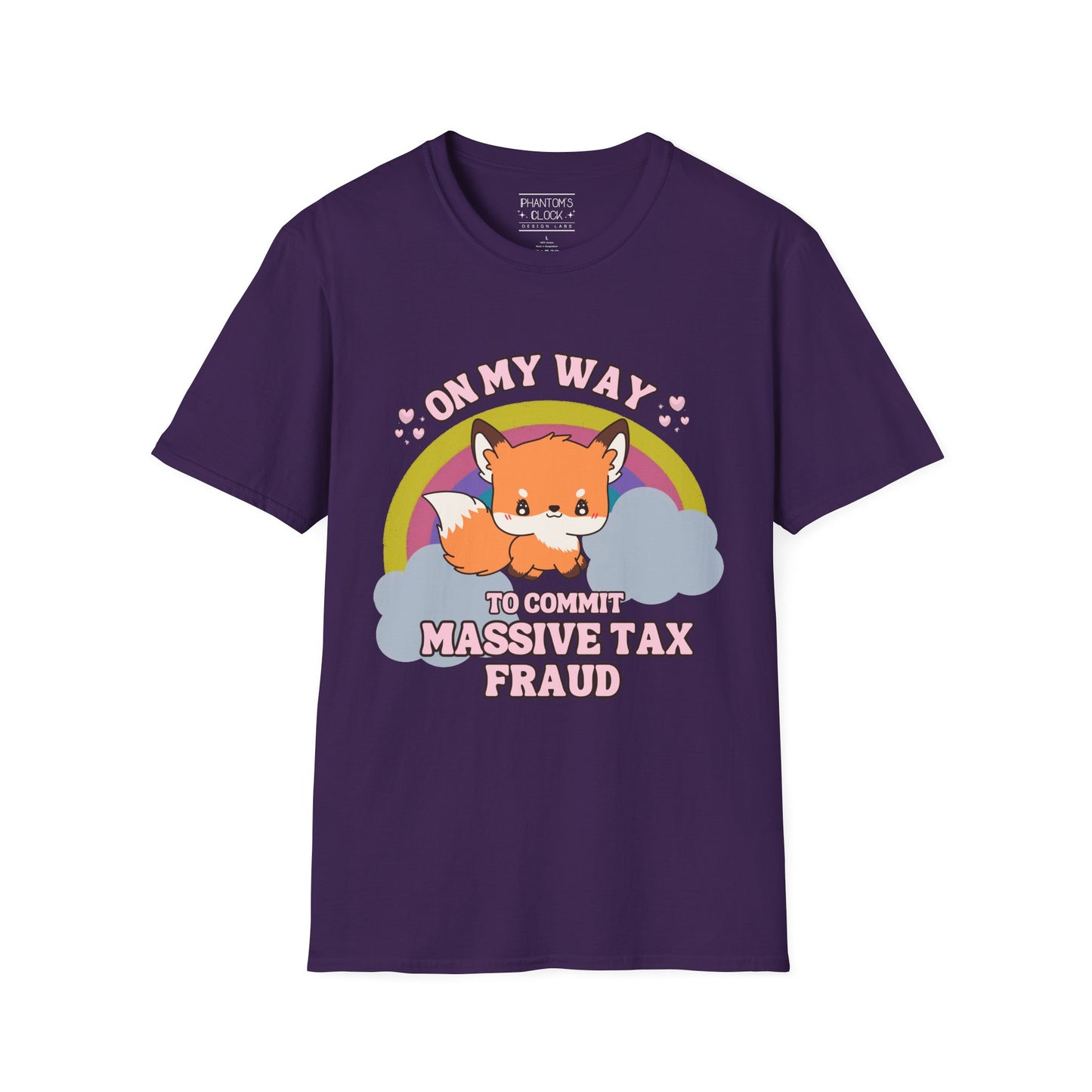 Kawaii Sly Fox Funny Graphic Tee | Unisex Softstyle T-Shirt