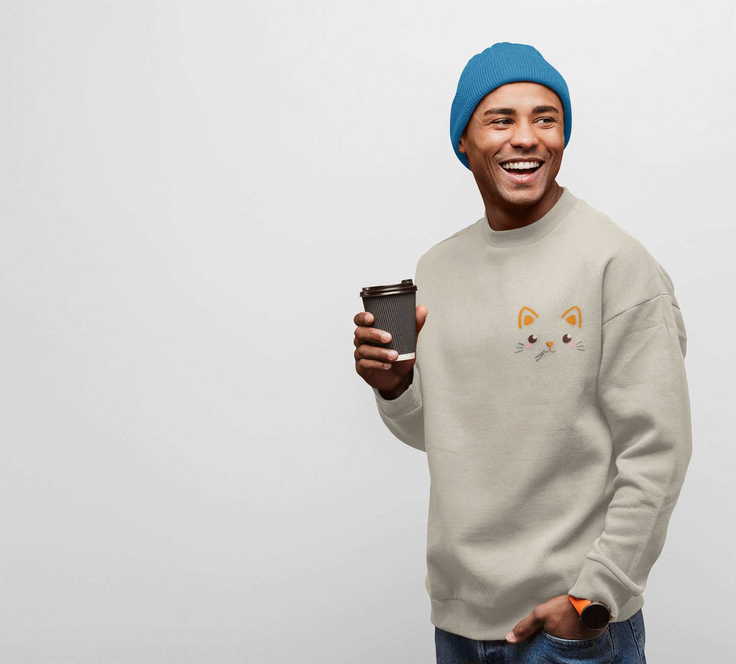 Kawaii Guilty Taco Cat - Front and Back Design Graphic Pullover | Unisex Heavy Blend™ Crewneck Sweatshirt