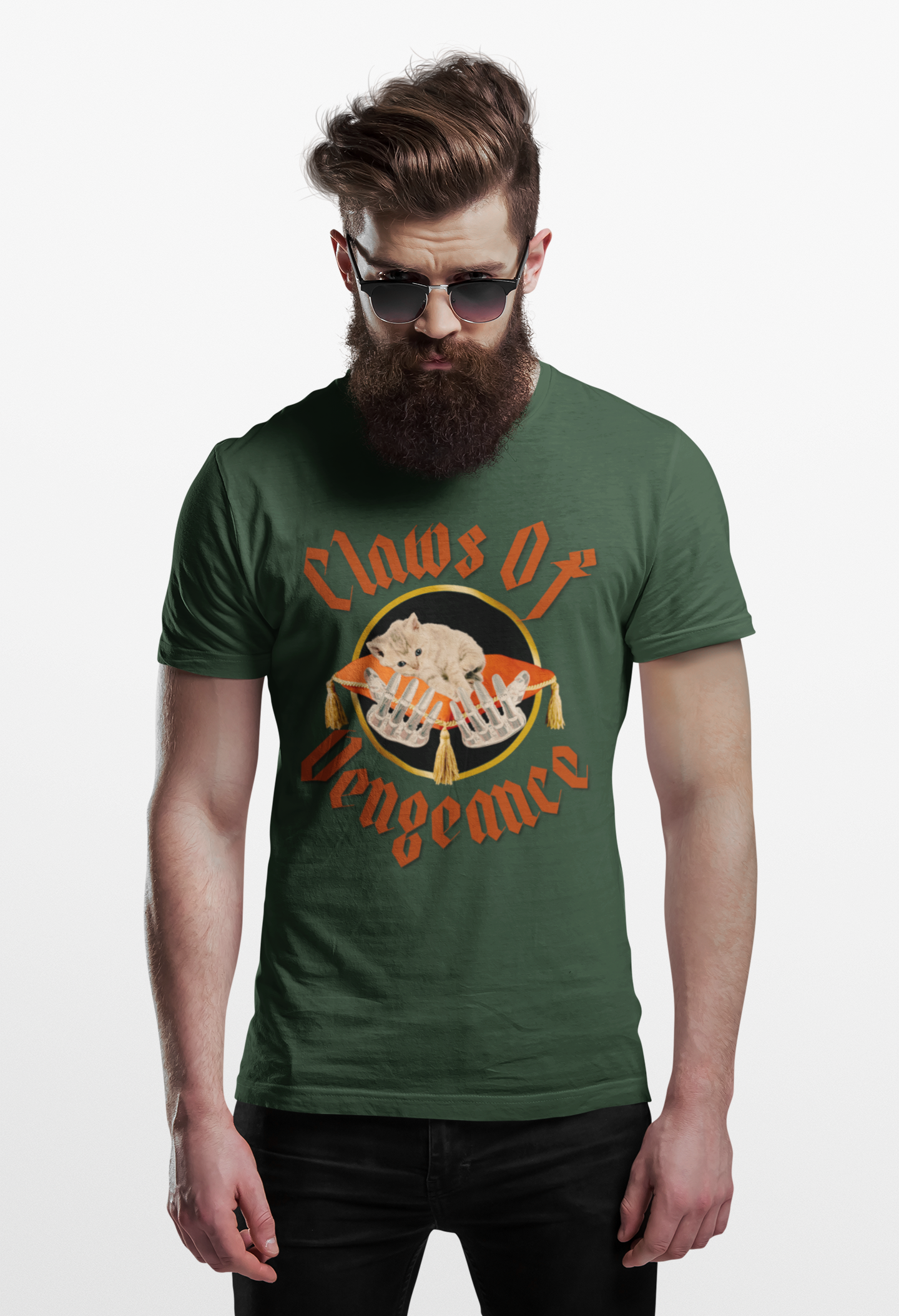 Heavy Metal Kitten Graphic Tee-Claws of Vengeance | Unisex Softstyle T-Shirt