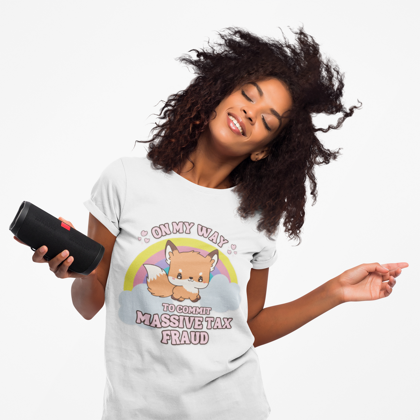 Kawaii Sly Fox Funny Graphic Tee | Unisex Softstyle T-Shirt