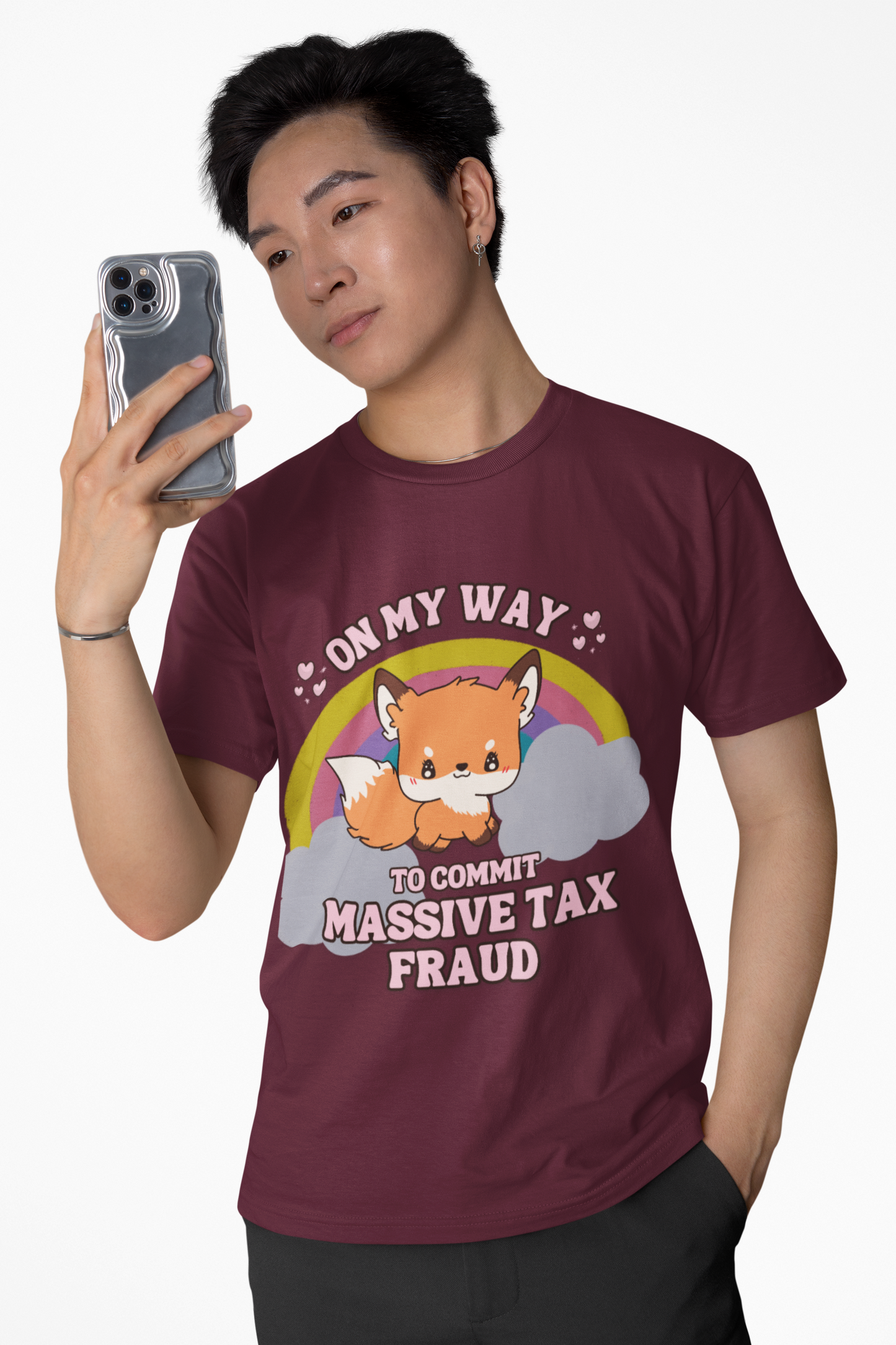 Kawaii Sly Fox Funny Graphic Tee | Unisex Softstyle T-Shirt