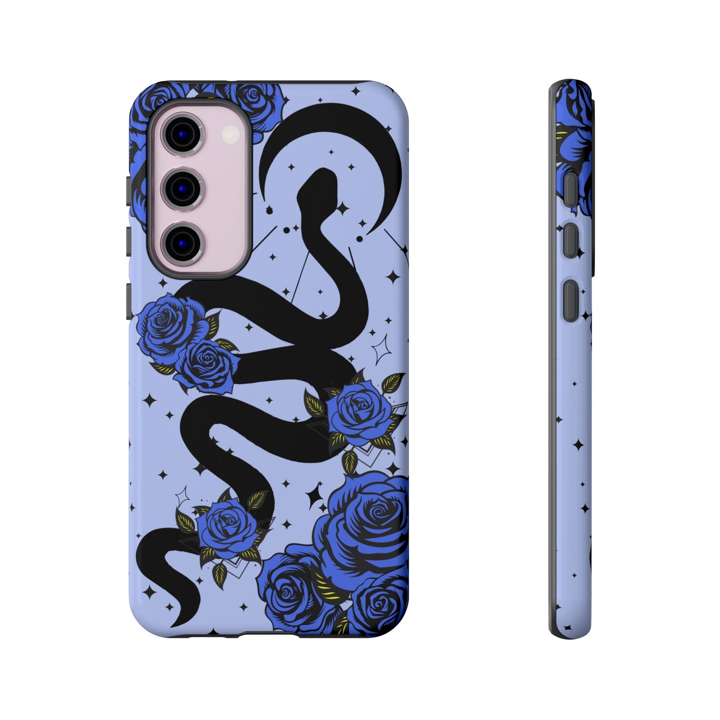 Blue Rose Crescent Moon Snake Samsung Galaxy Case for Android Devices