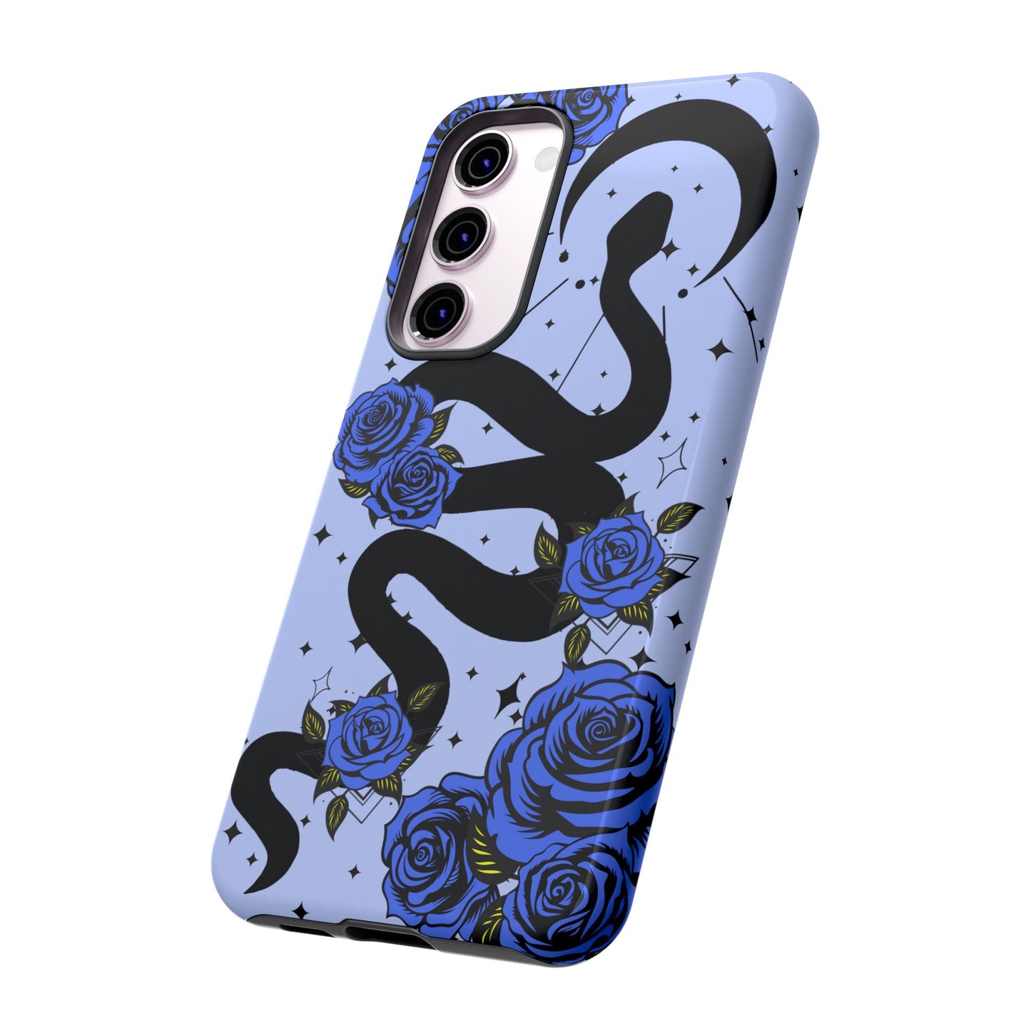 Blue Rose Crescent Moon Snake Samsung Galaxy Case for Android Devices