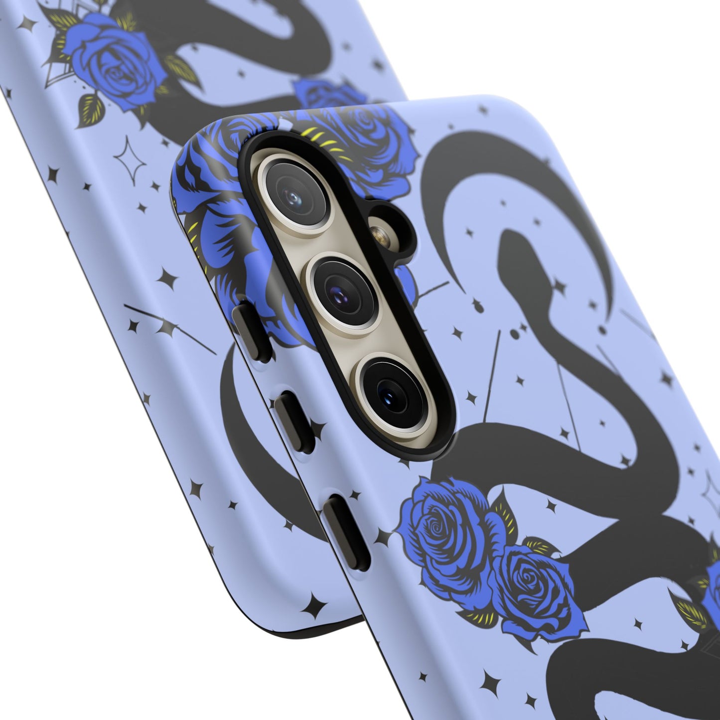 Blue Rose Crescent Moon Snake Samsung Galaxy Case for Android Devices