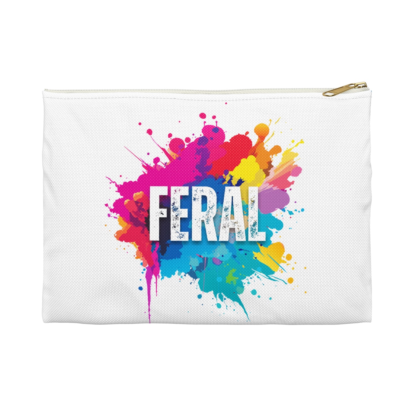 Zipper Pouch - 'Feral' Multicolor Paint Spatter Design