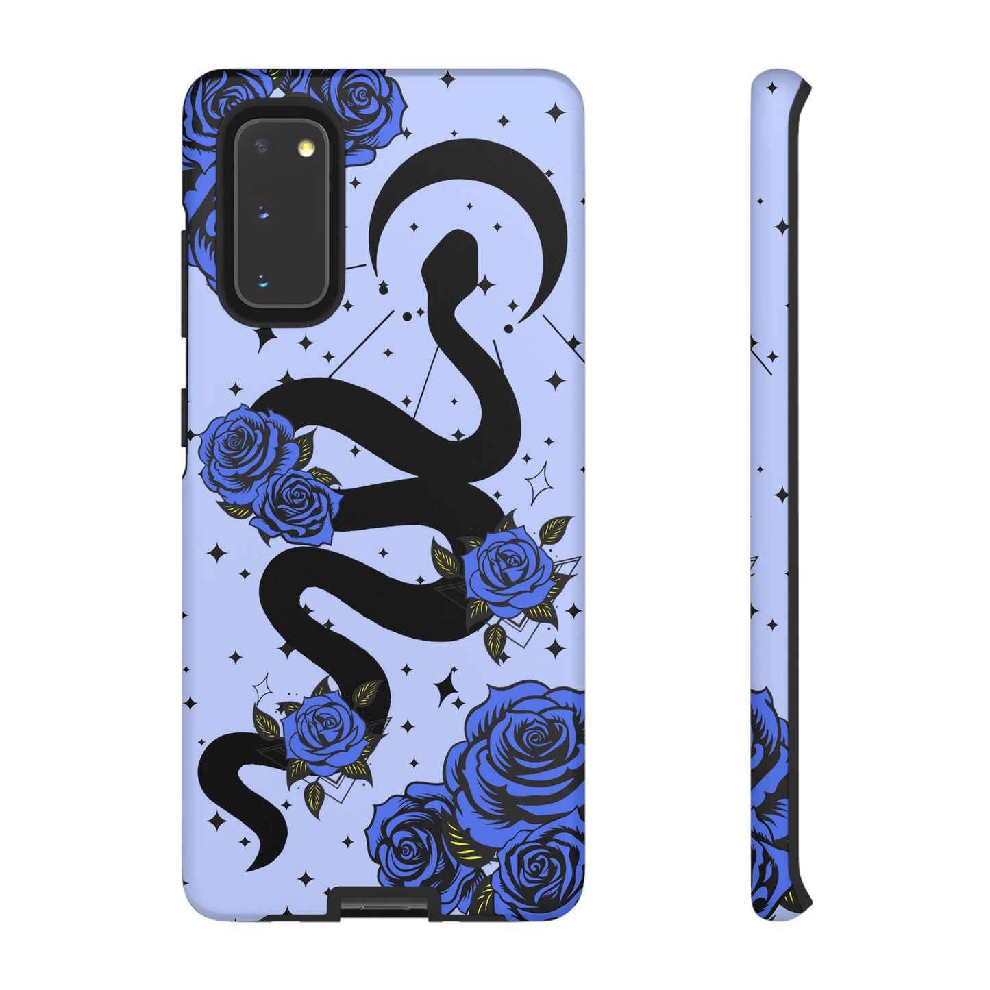 Blue Rose Crescent Moon Snake Samsung Galaxy Case for Android Devices