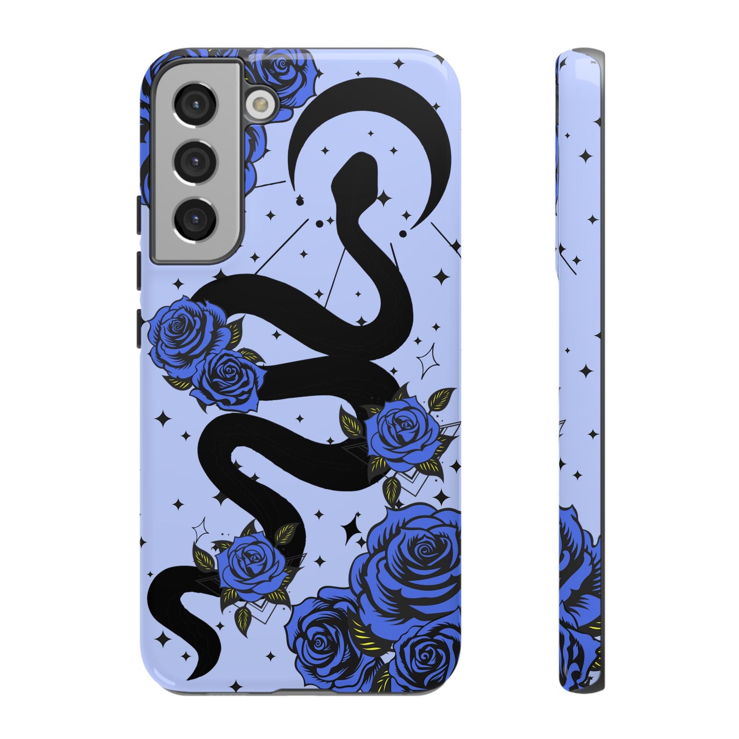 Blue Rose Crescent Moon Snake Samsung Galaxy Case for Android Devices