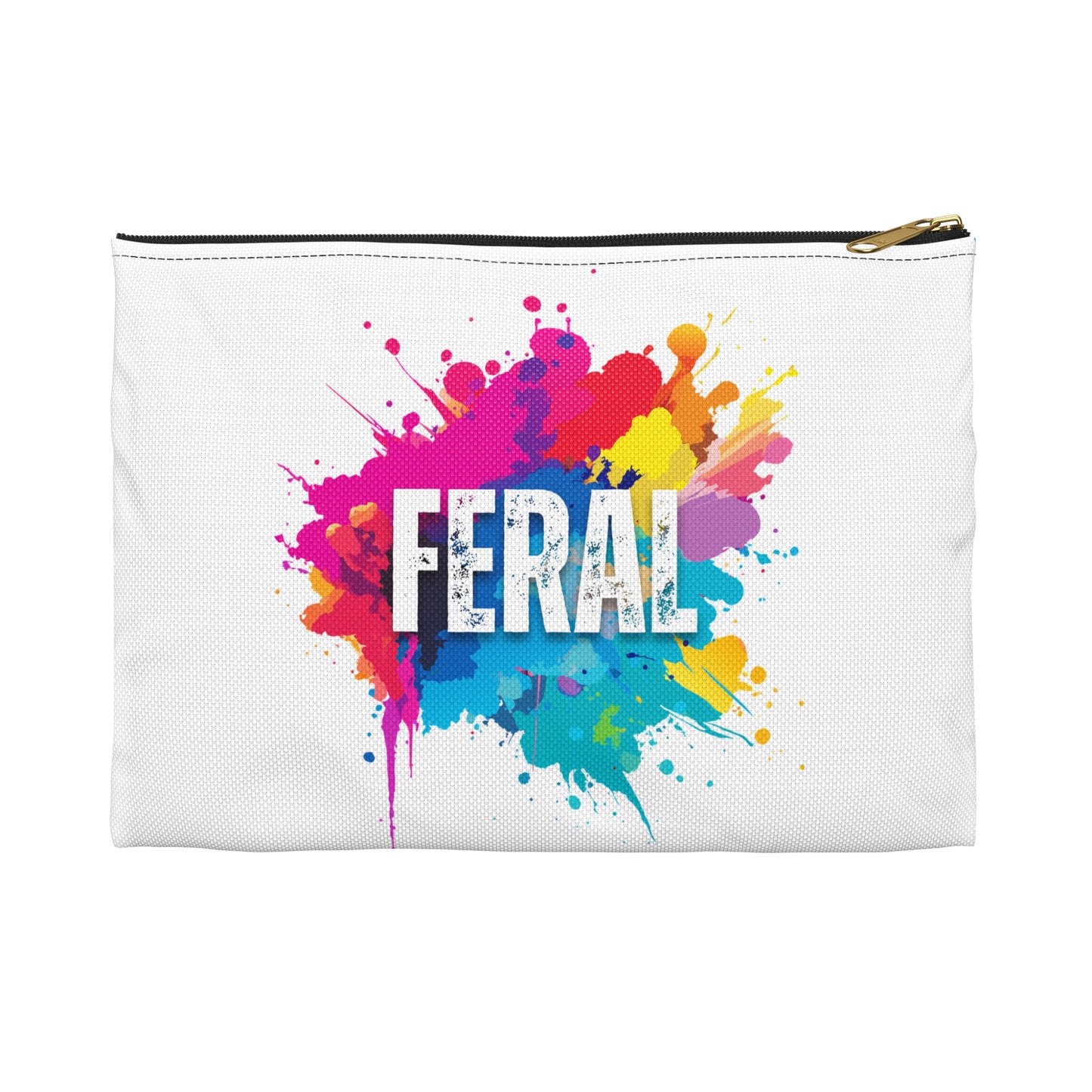 Zipper Pouch - 'Feral' Multicolor Paint Spatter Design
