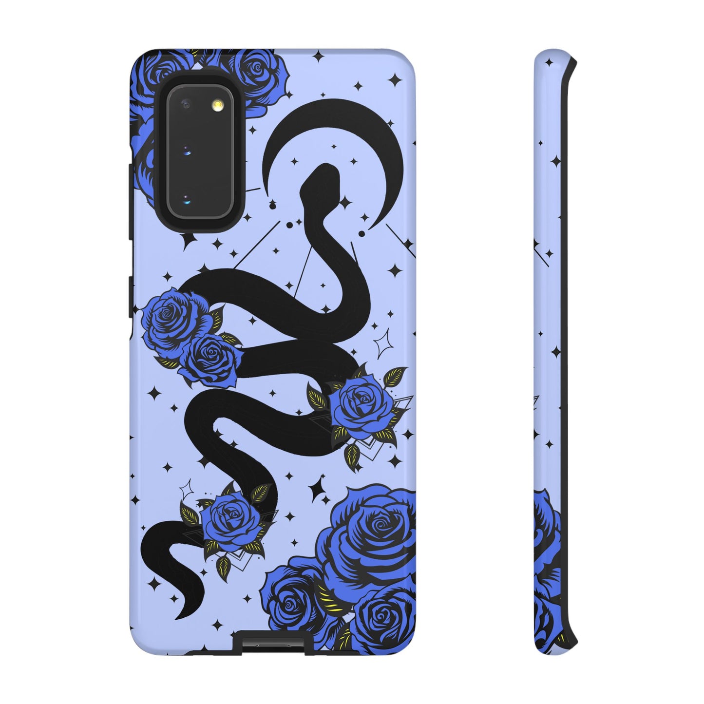 Blue Rose Crescent Moon Snake Samsung Galaxy Case for Android Devices