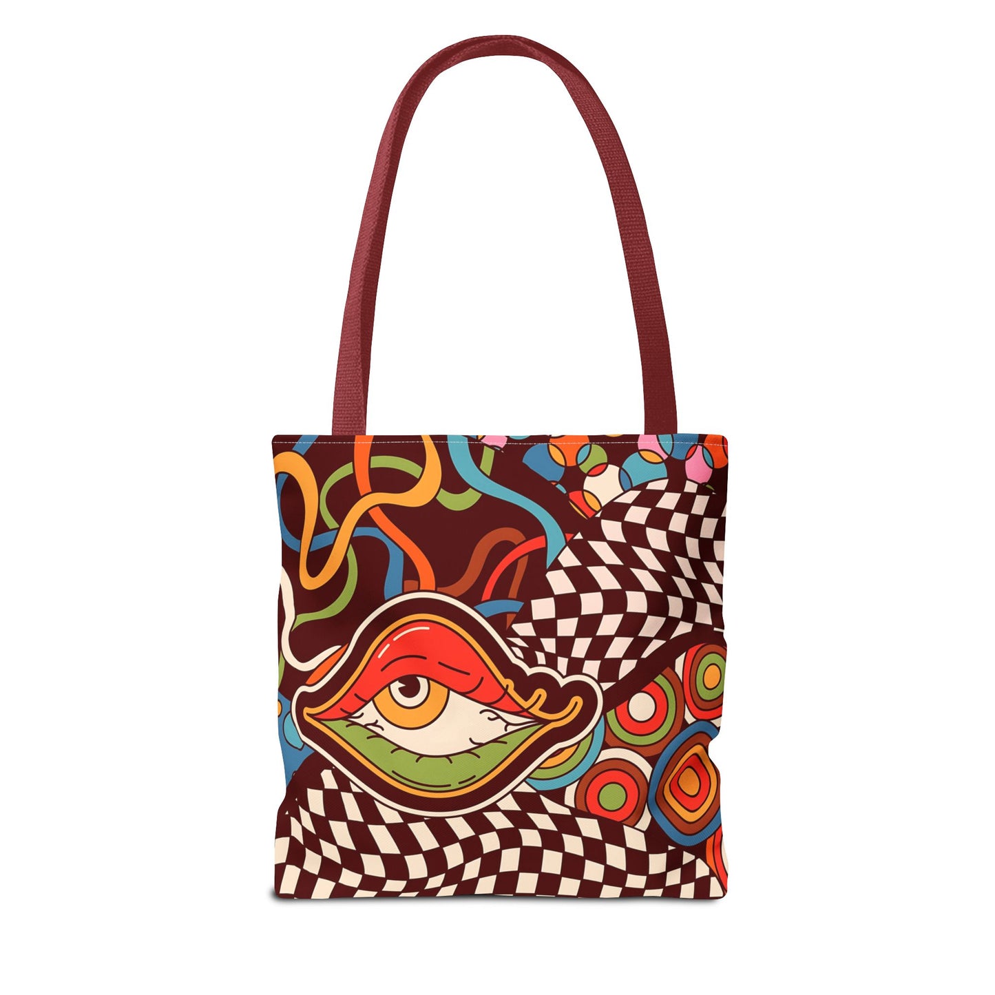 Canvas Tote - Emotional Baggage Trippy Checkerboard Design