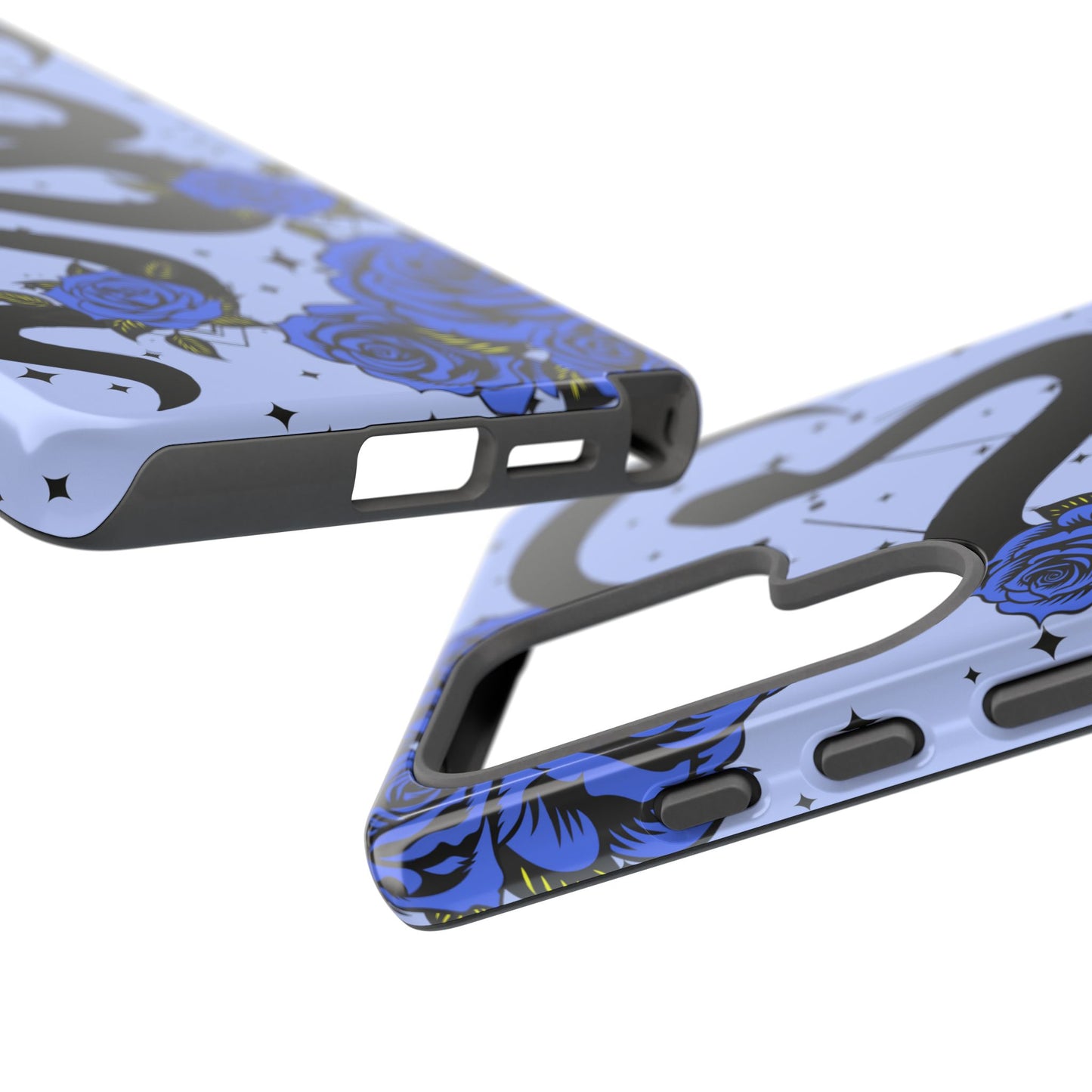 Blue Rose Crescent Moon Snake Samsung Galaxy Case for Android Devices