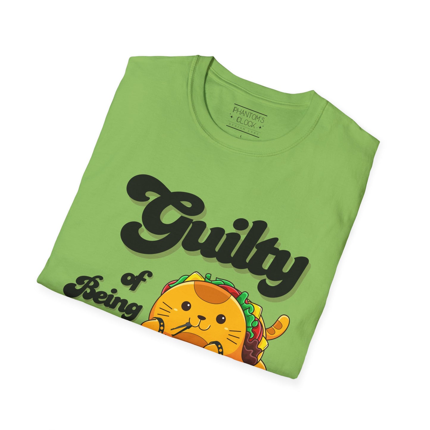 Kawaii Guilty Taco Cat Funny Graphic Tee | Unisex Softstyle T-Shirt