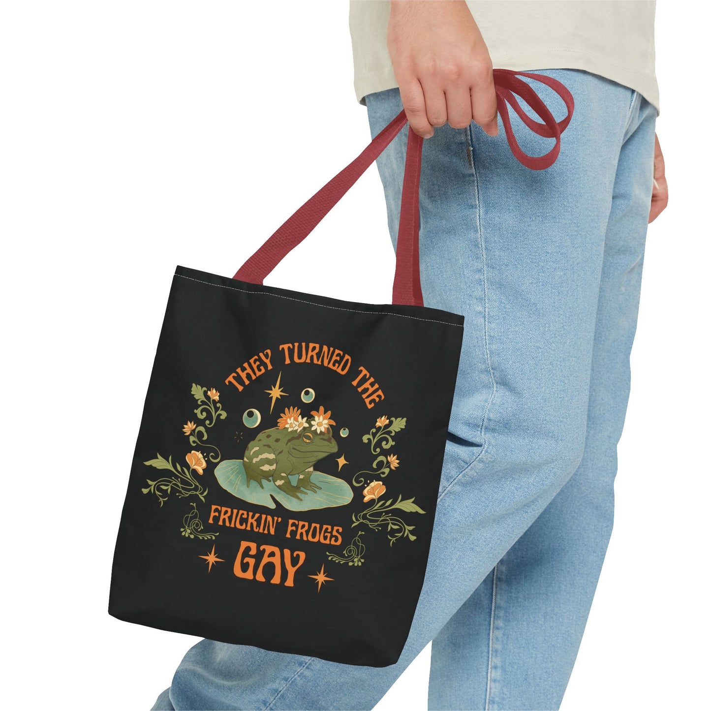 Canvas Tote - Art Nouveau Design - 'They Turned the Fricking Frogs Gay'