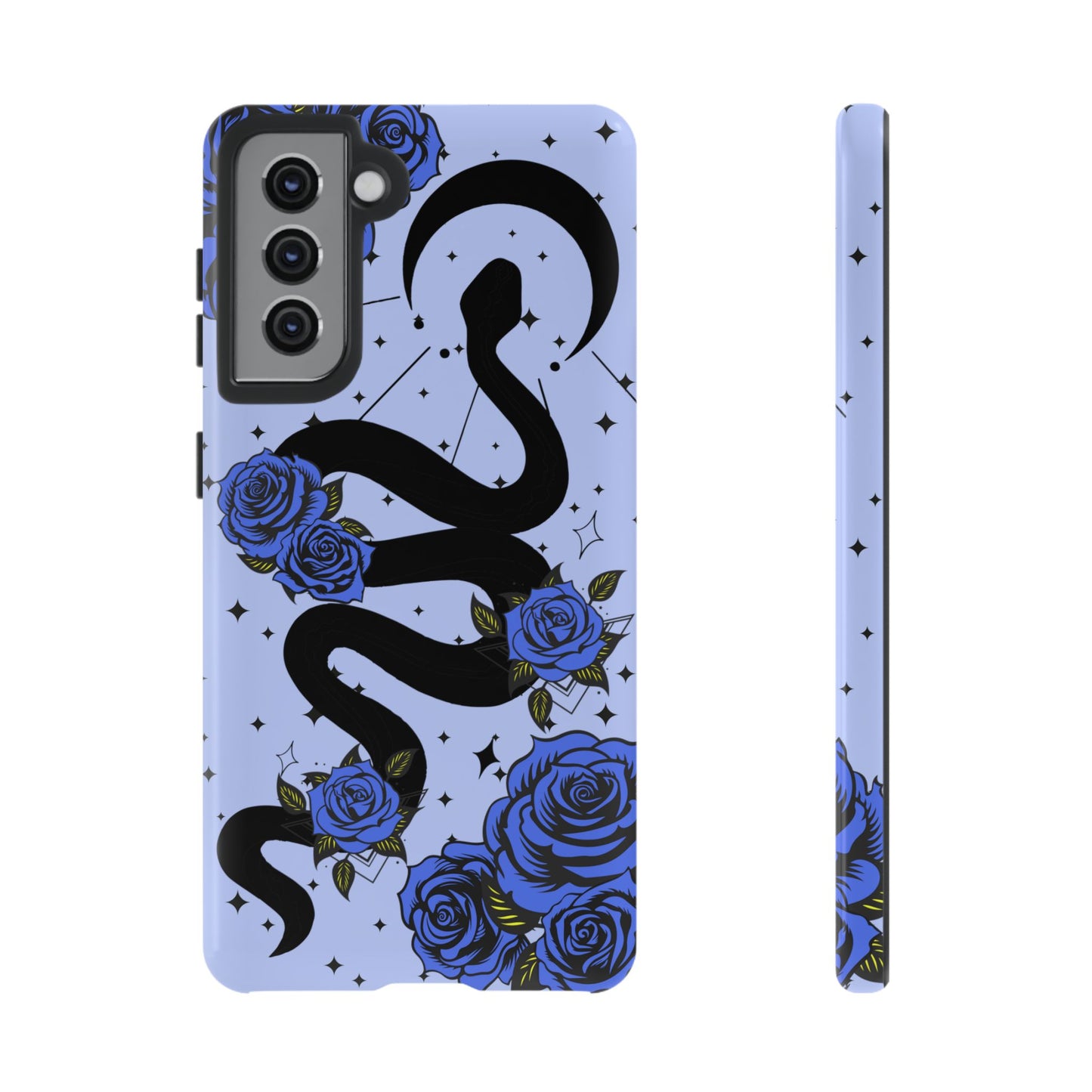 Blue Rose Crescent Moon Snake Samsung Galaxy Case for Android Devices