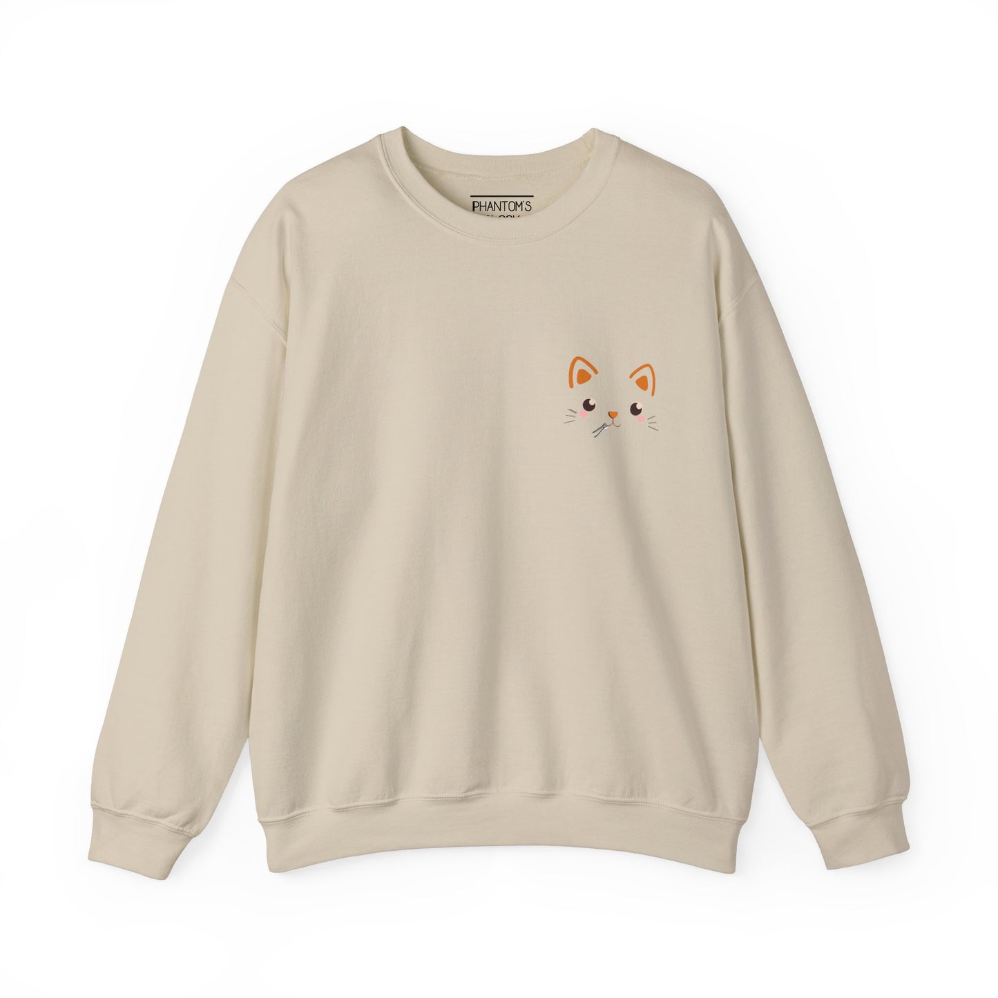 Kawaii Guilty Taco Cat - Front and Back Design Graphic Pullover | Unisex Heavy Blend™ Crewneck Sweatshirt