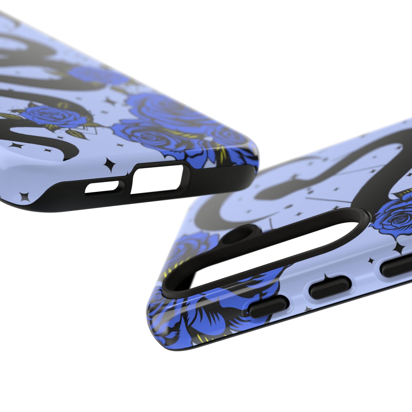 Blue Rose Crescent Moon Snake Samsung Galaxy Case for Android Devices