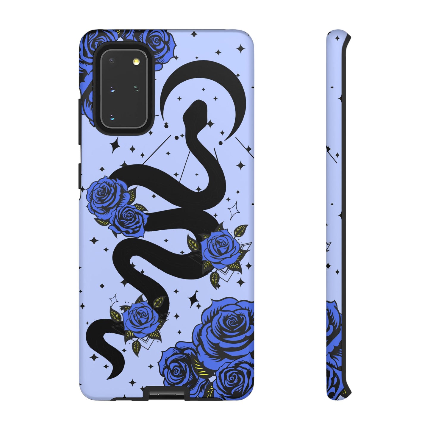 Blue Rose Crescent Moon Snake Samsung Galaxy Case for Android Devices