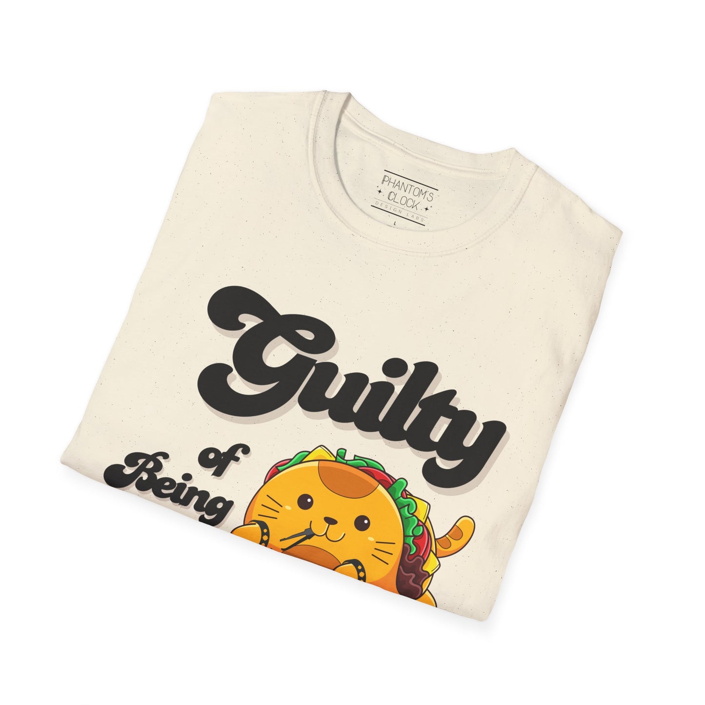 Kawaii Guilty Taco Cat Funny Graphic Tee | Unisex Softstyle T-Shirt