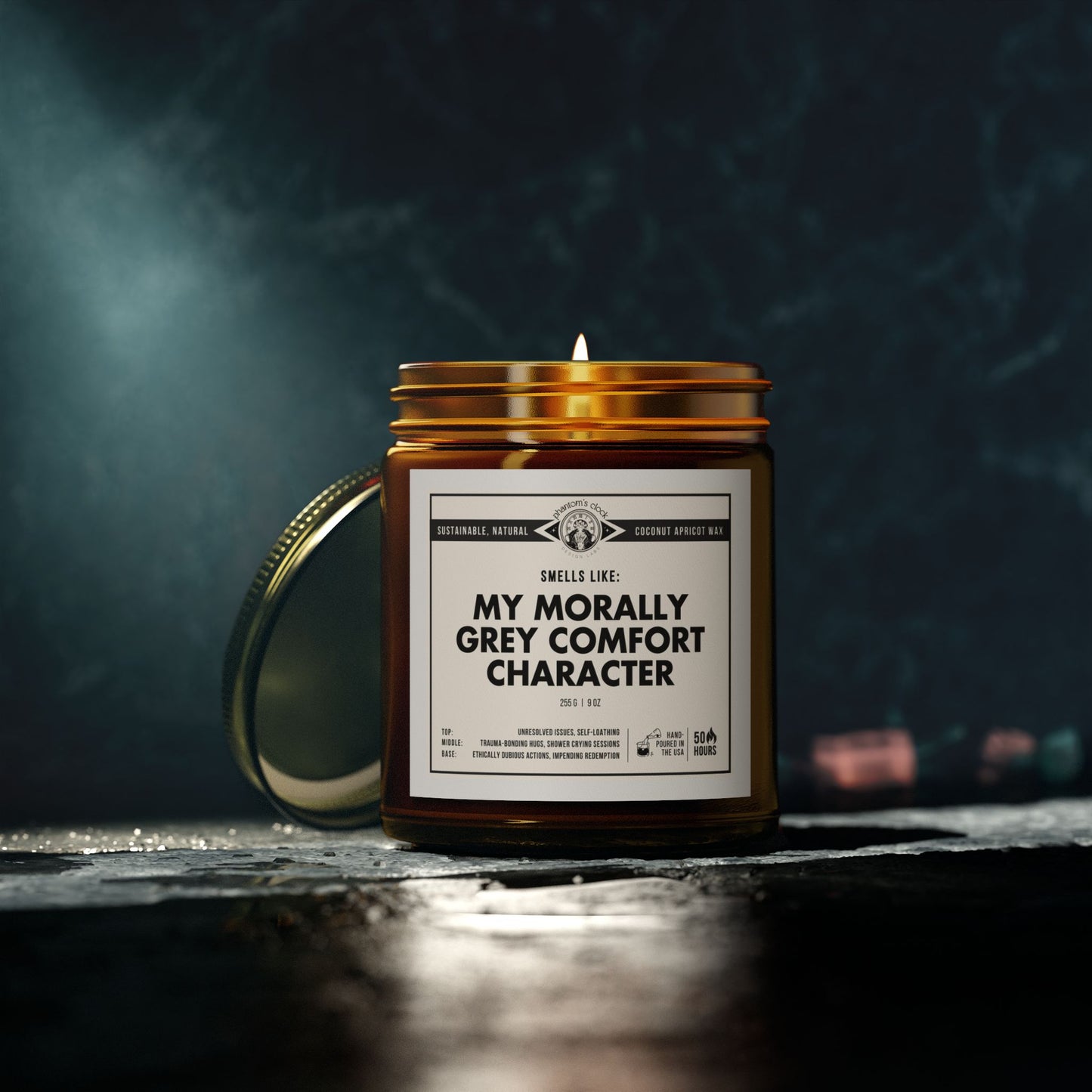 My Morally Grey Comfort Character | Scented Coconut Apricot Wax Candle 9oz