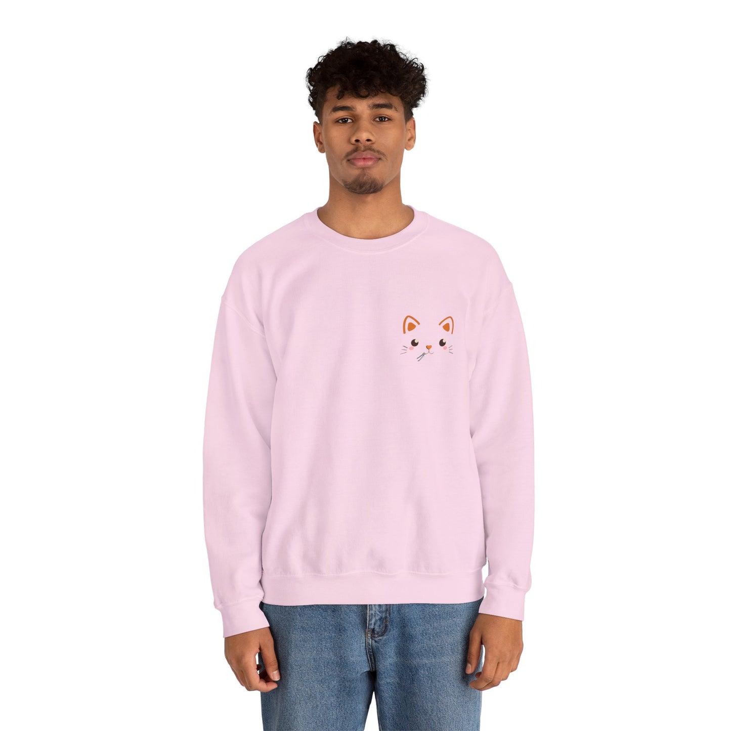Kawaii Guilty Taco Cat - Front and Back Design Graphic Pullover | Unisex Heavy Blend™ Crewneck Sweatshirt