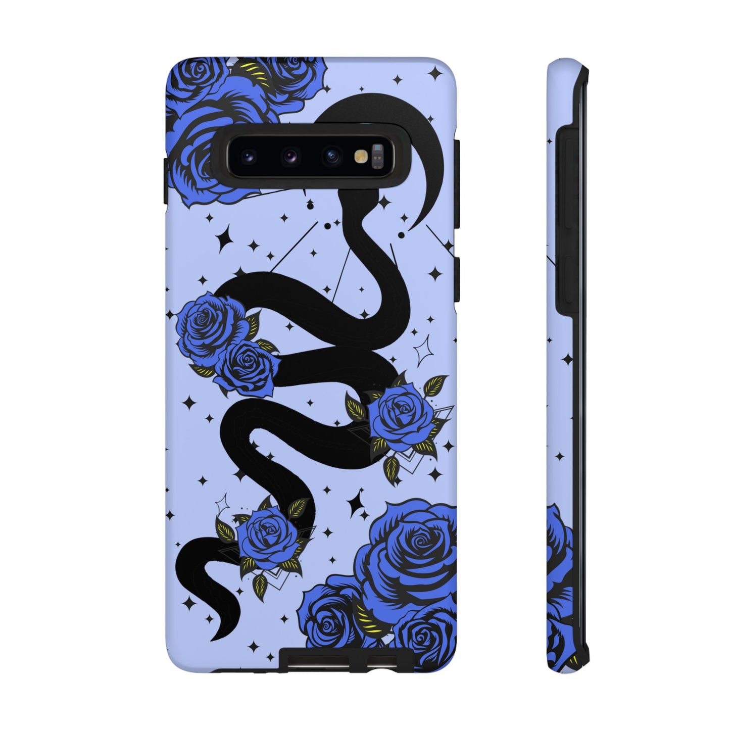 Blue Rose Crescent Moon Snake Samsung Galaxy Case for Android Devices