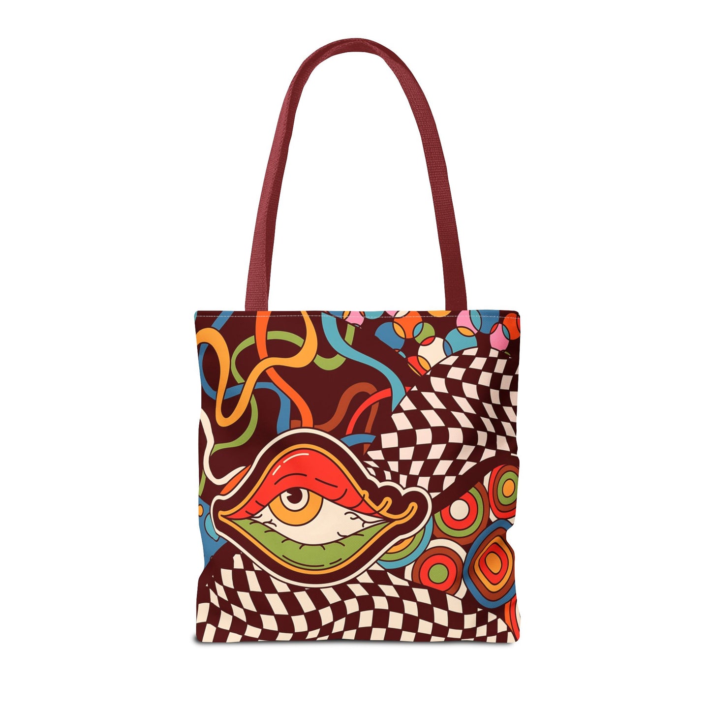 Canvas Tote - Emotional Baggage Trippy Checkerboard Design