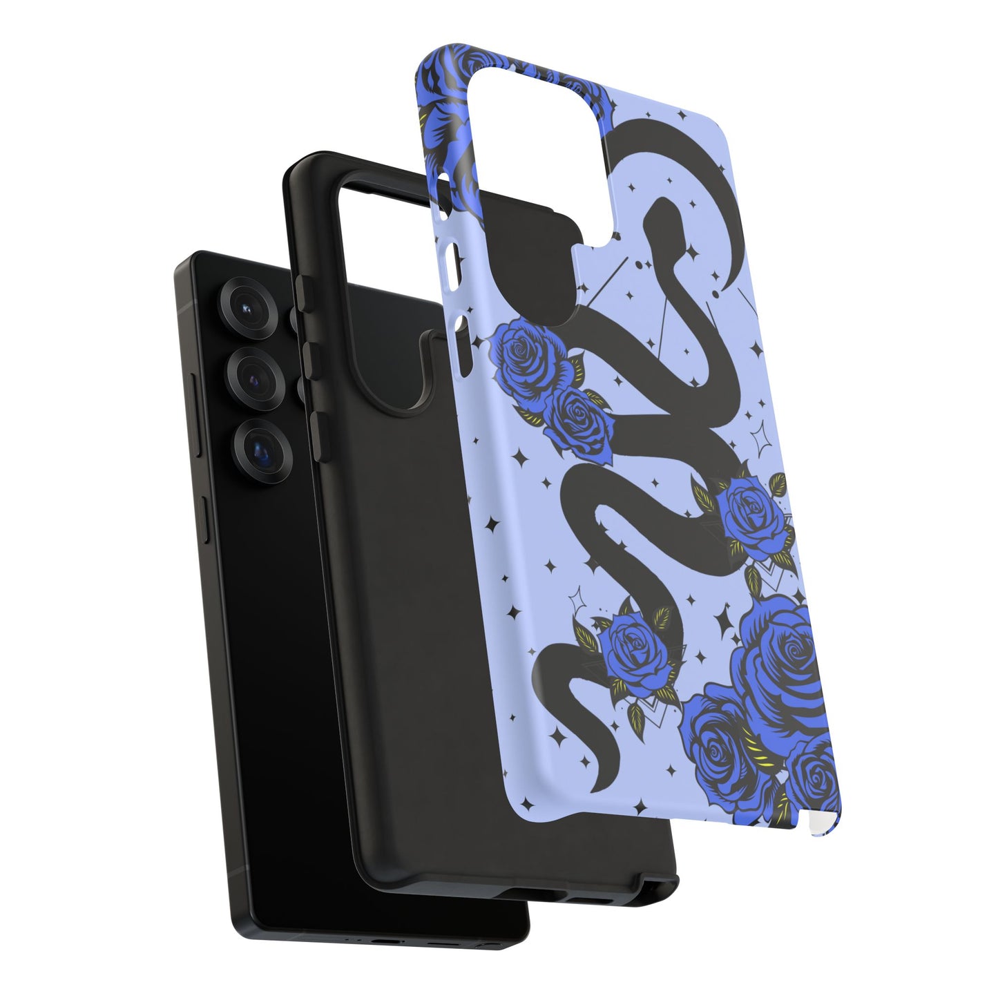 Blue Rose Crescent Moon Snake Samsung Galaxy Case for Android Devices