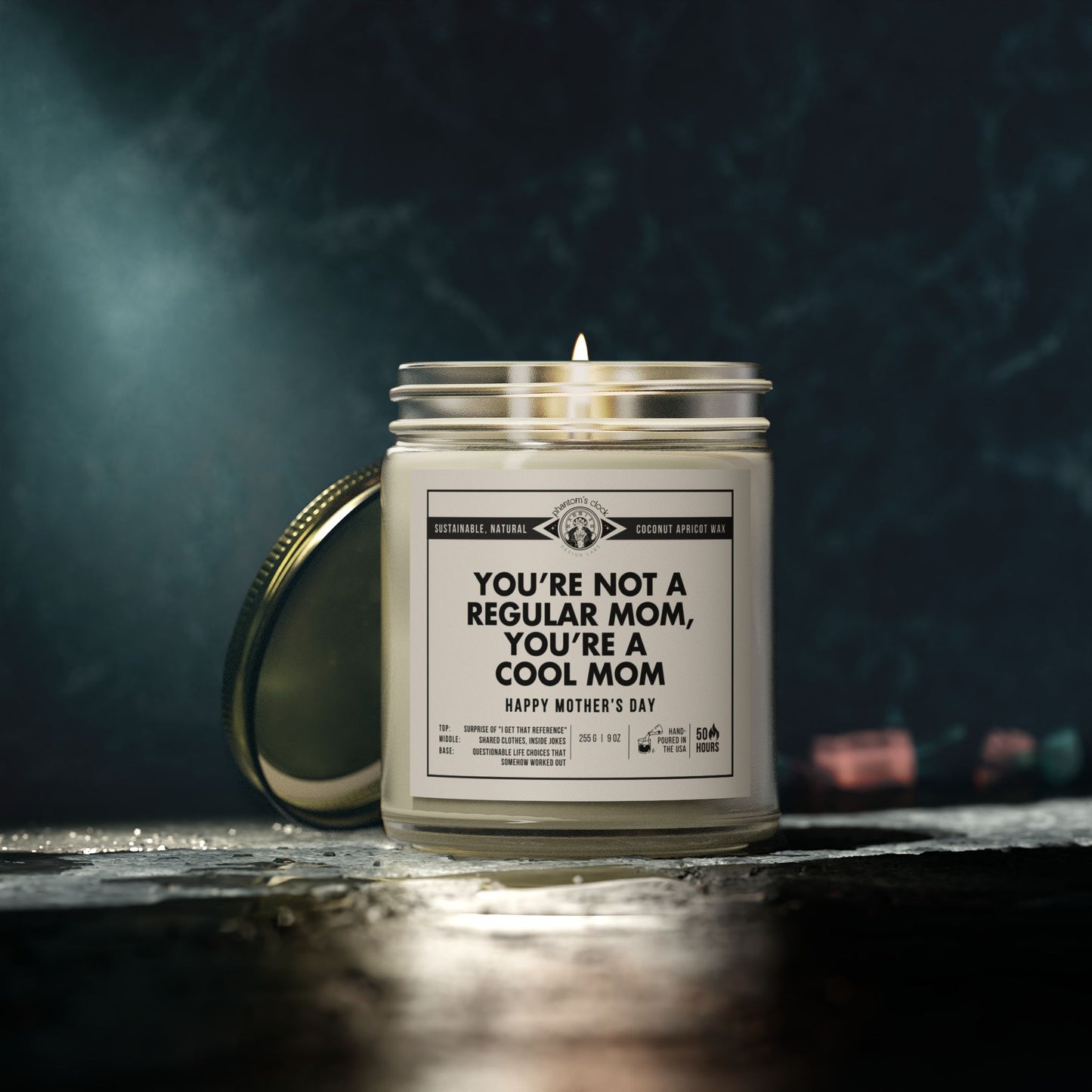 Funny Candle for Mother's Day - You're Not a Regular Mom, You're A Cool Mom | Scented Coconut Apricot Wax Candle 9oz